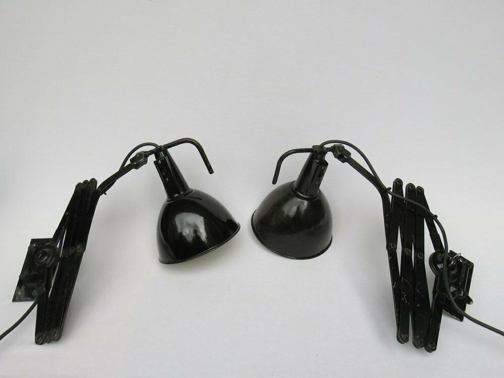 Bauhaus Scissor Lamps By Wilhelm Bäder Set Of 2 photo 4116.55