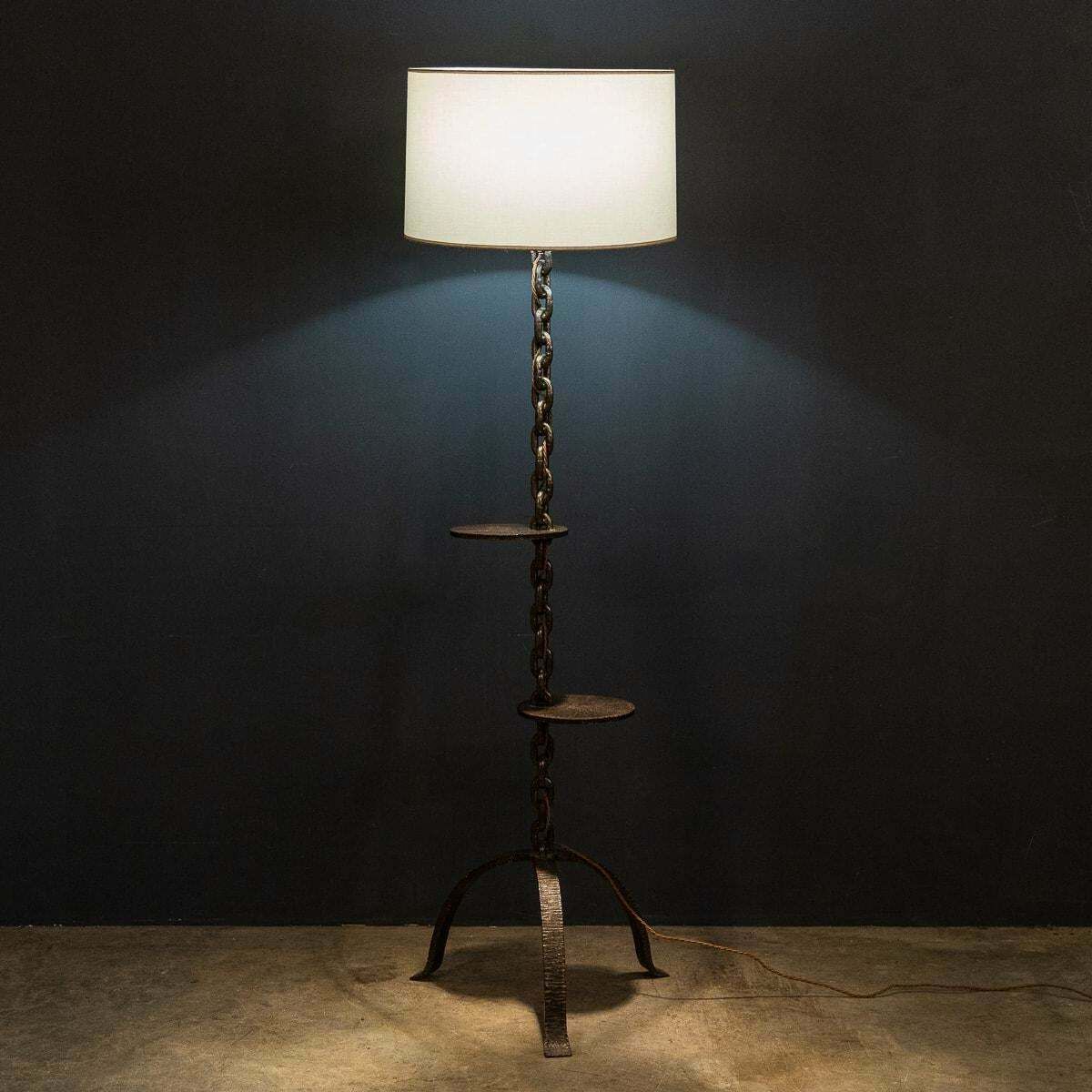 20th Century French Anchor Chain Freestanding Lamp With Shelves, C.1930 photo for sale