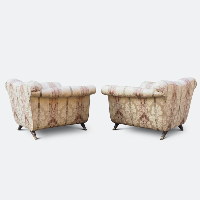 Pair Of Large Lounge Chairs Attributed To Guglielmo Ulrich Circa 1940 photo for sale