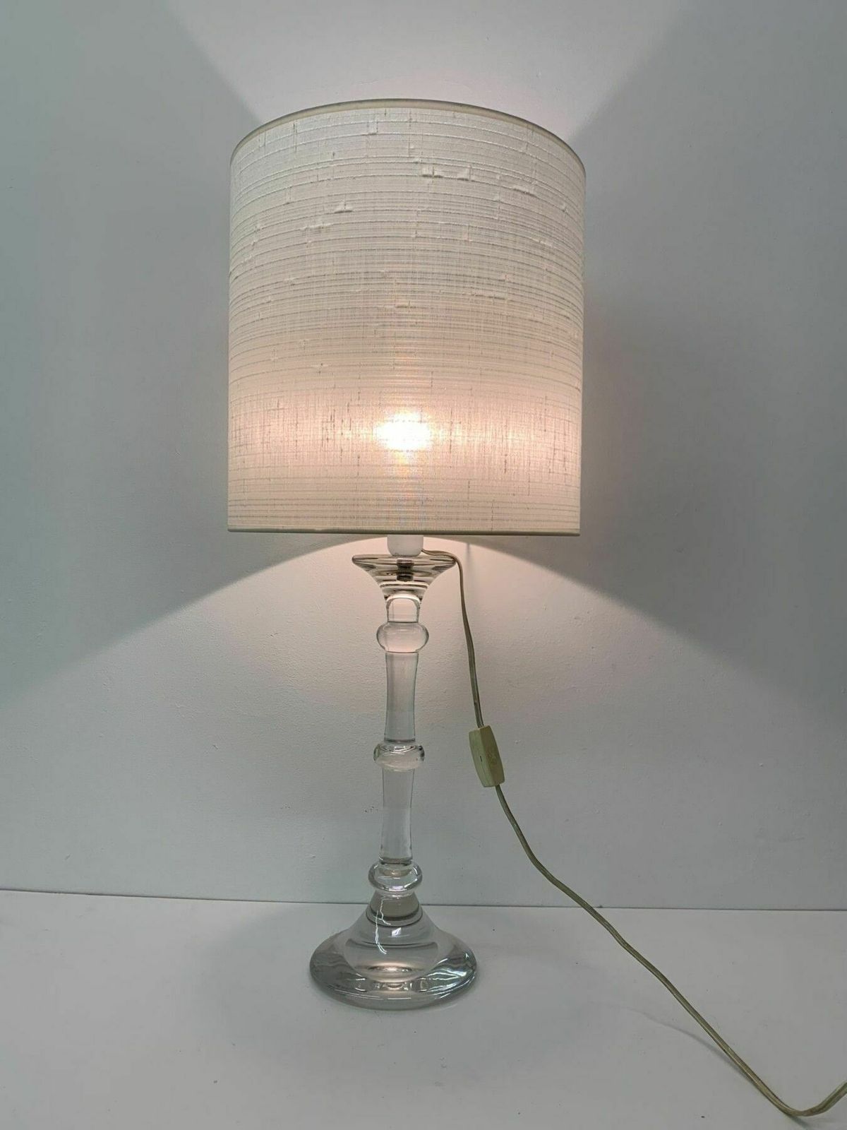 Mid Century Design Crystal Table Lamp By Glasfabriek Leerdam , 1960’s photo Lighting