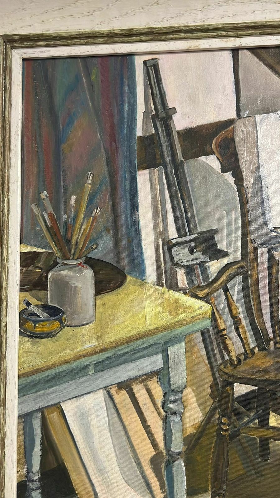 'Still Life Of A Chair In The Artist's Studio', Pat Jamieson, Oil On Board photo furniture