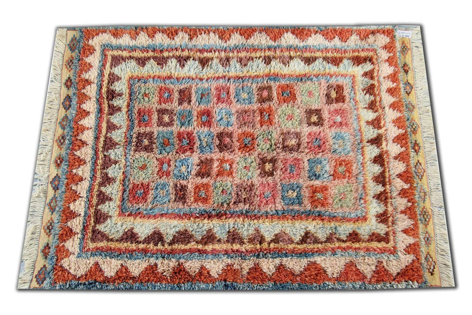 Handmade Carpet Moroccan Rugs, Shag Rugs, Pink And Red Primitive Carpet For Sale photo furniture