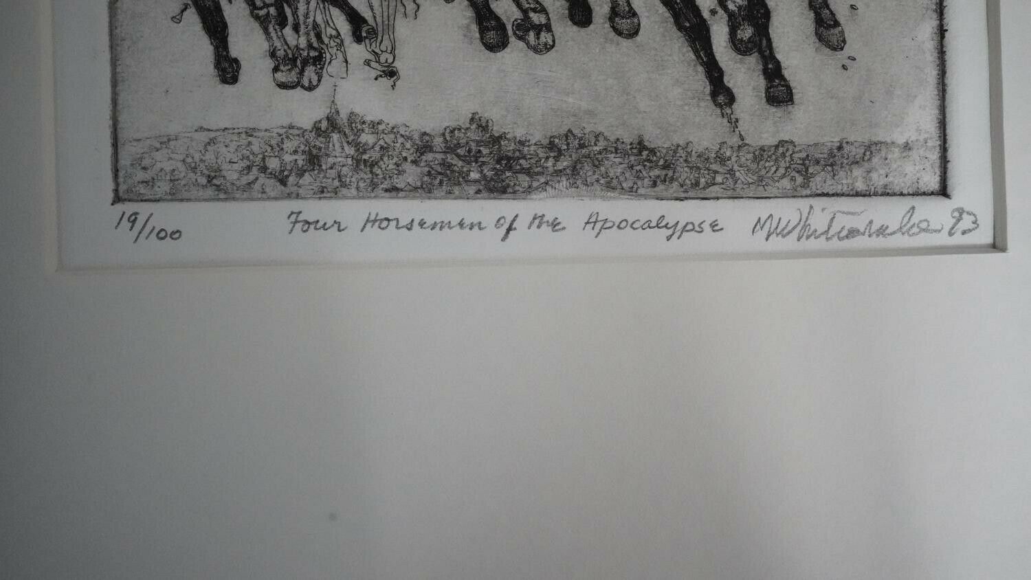 An Etching Of The Four Horseman Of The Apocalypse, Signed Mark Whitcombe, 1993 photo for sale