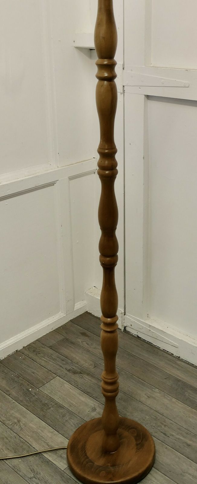 Turned Beech Floor Standing Lamp photo Lighting