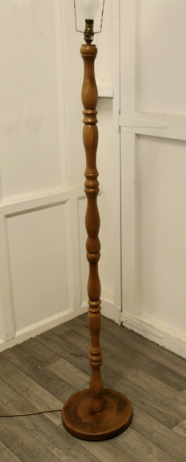 Turned Beech Floor Standing Lamp photo 480.0