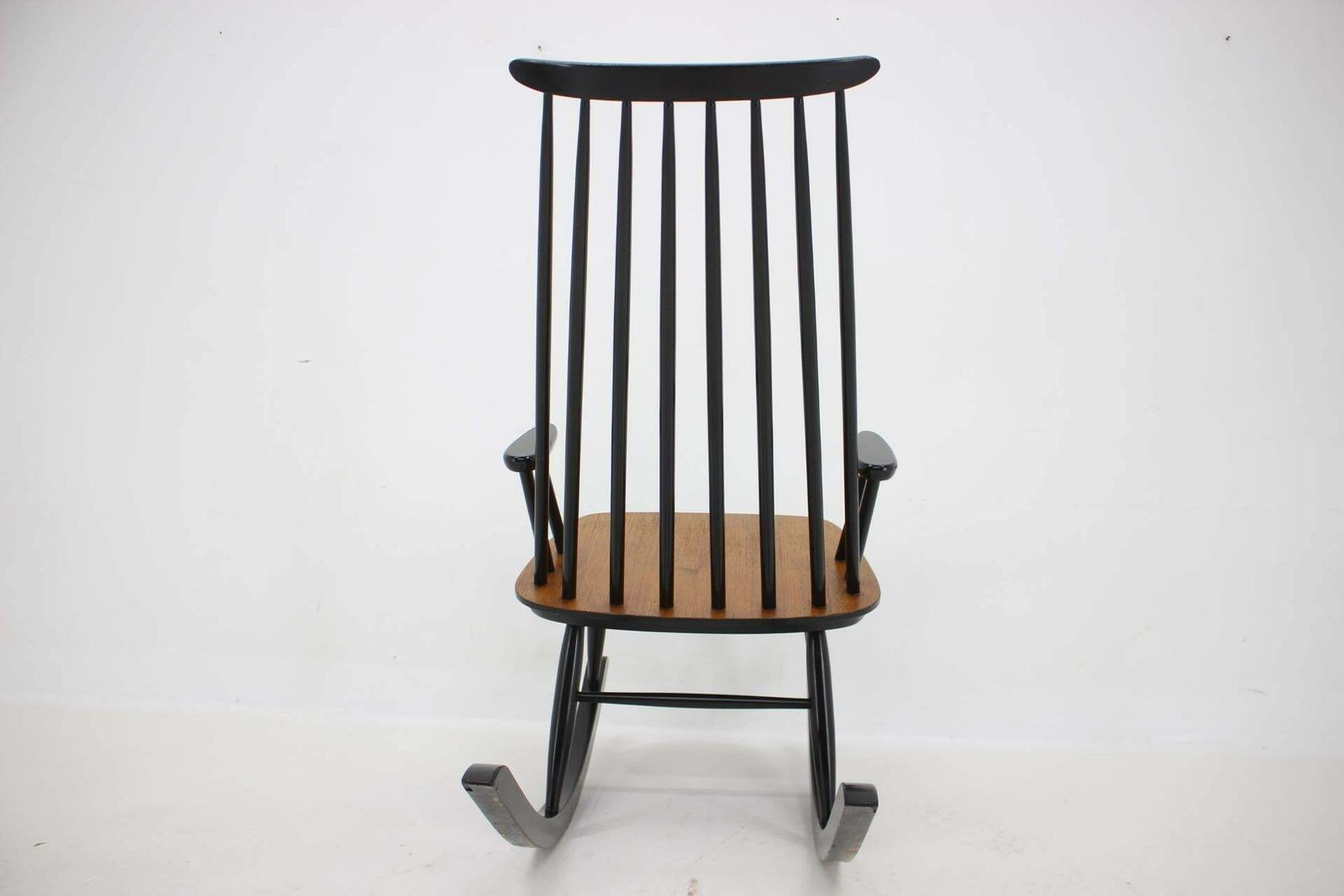 1960s Varjosen Puunjalostus Beech Rocking Chair, Finland photo vintage
