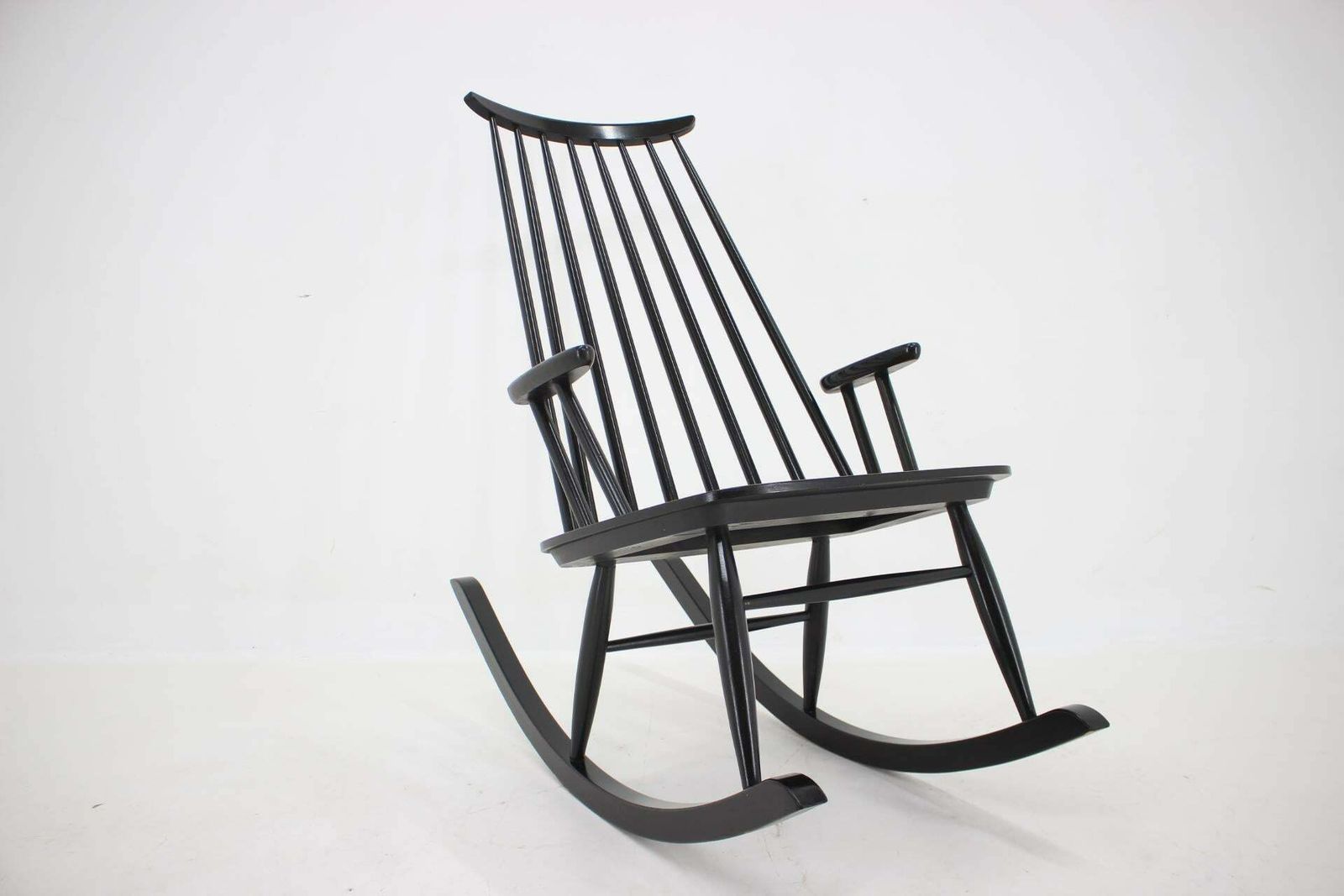 Furniture 1960s Varjosen Puunjalostus Beech Rocking Chair, Finland photo
