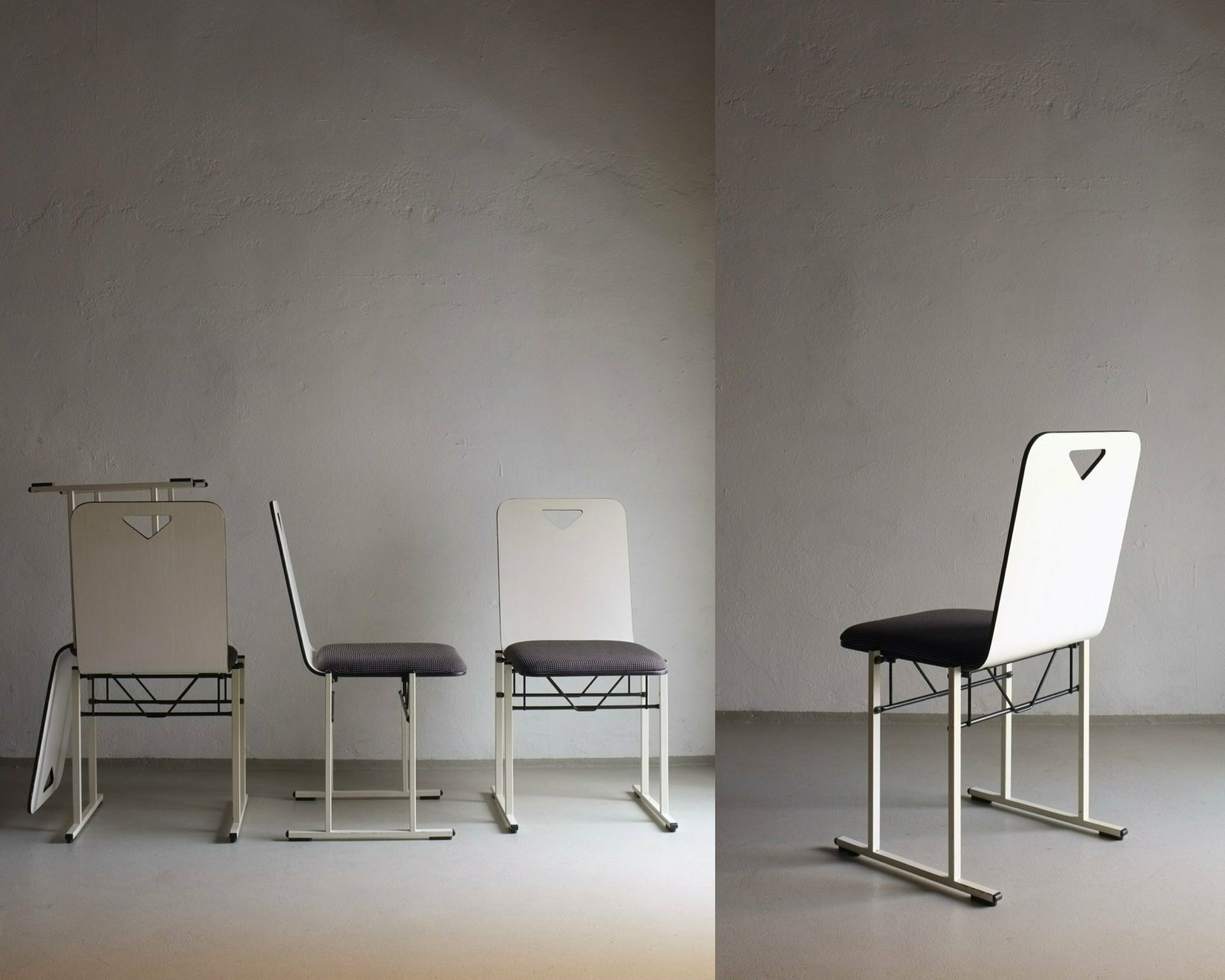 4 White Metal Chairs Yrjö Kukkapuro | Avarte Finland | Vintage