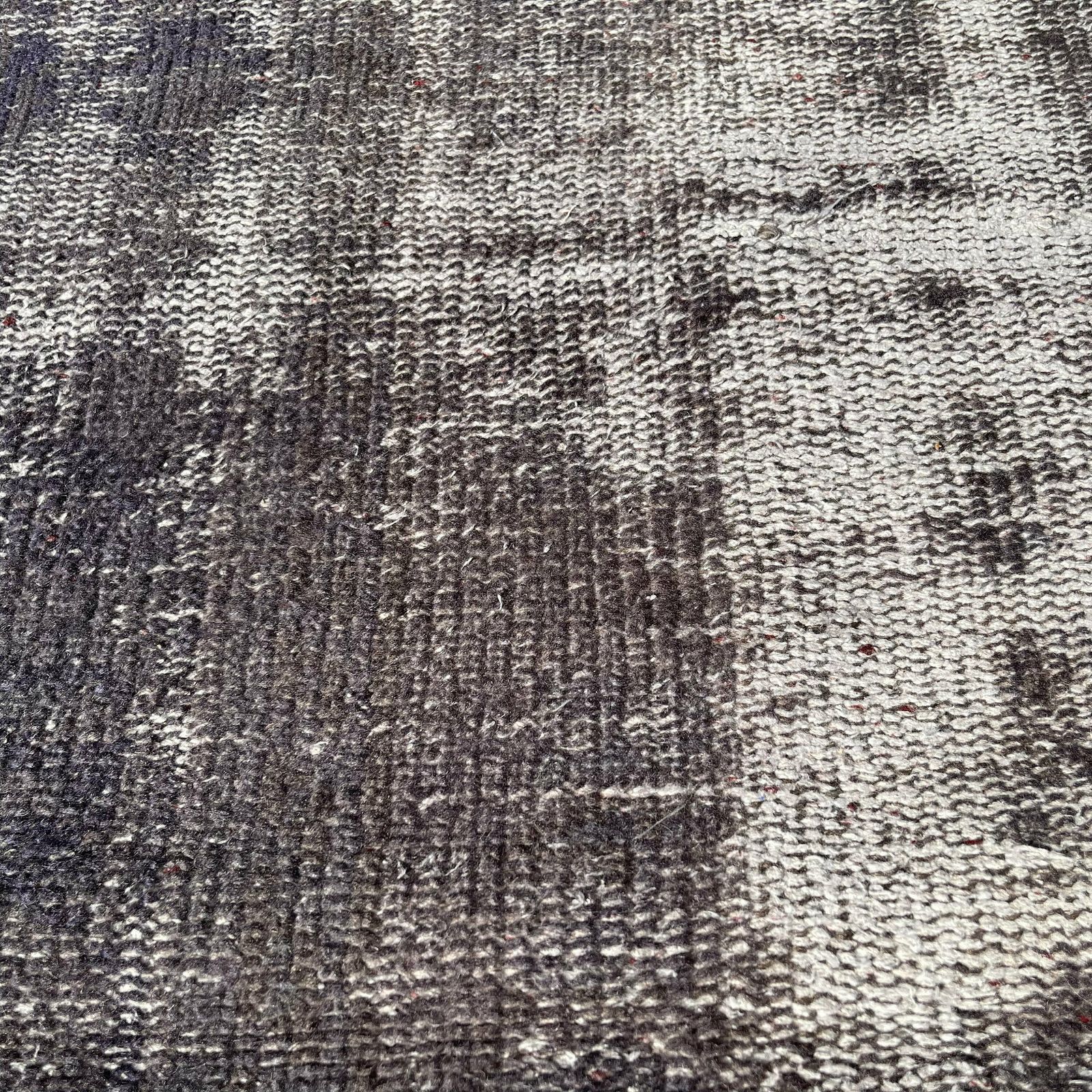 Distressed Turkish Narrow Runner  Wool Vintage Rug, Over Dyed Black photo vintage