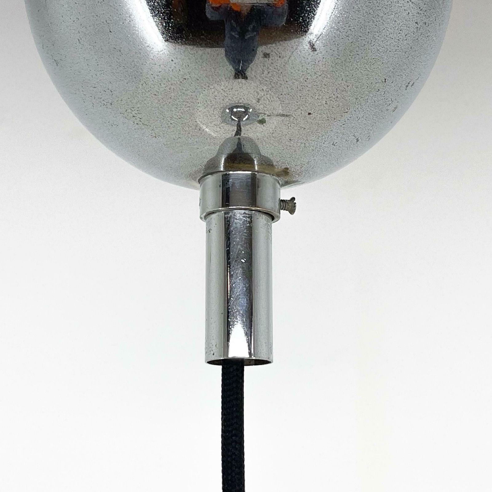 photo for sale 1970's Ufo Chrome & Lacquered Metal Space Age Pendant, Italy