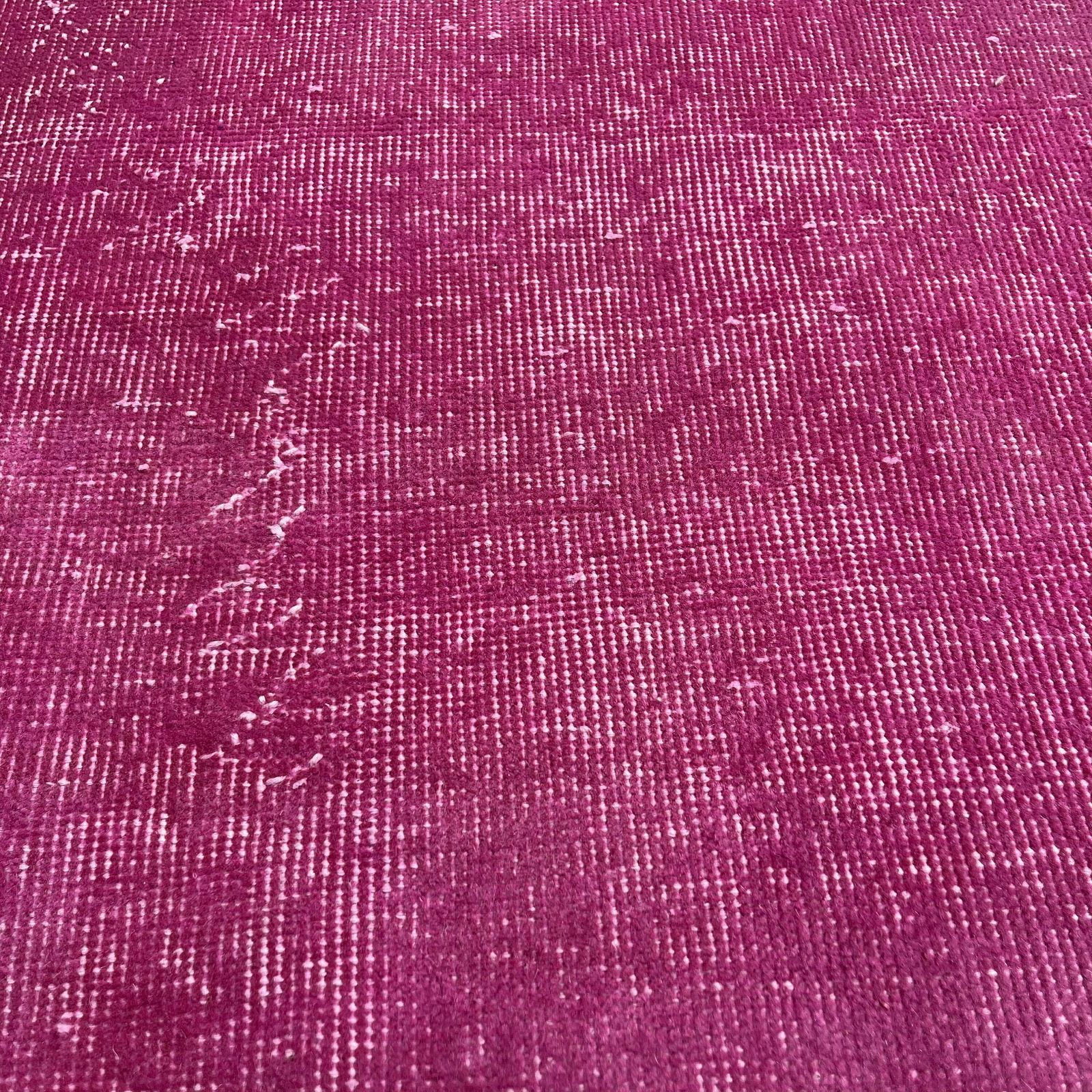 photo for sale Distressed Turkish Narrow Runner 305 X 70 Cm Wool Vintage Rug, Over Dyed Pink