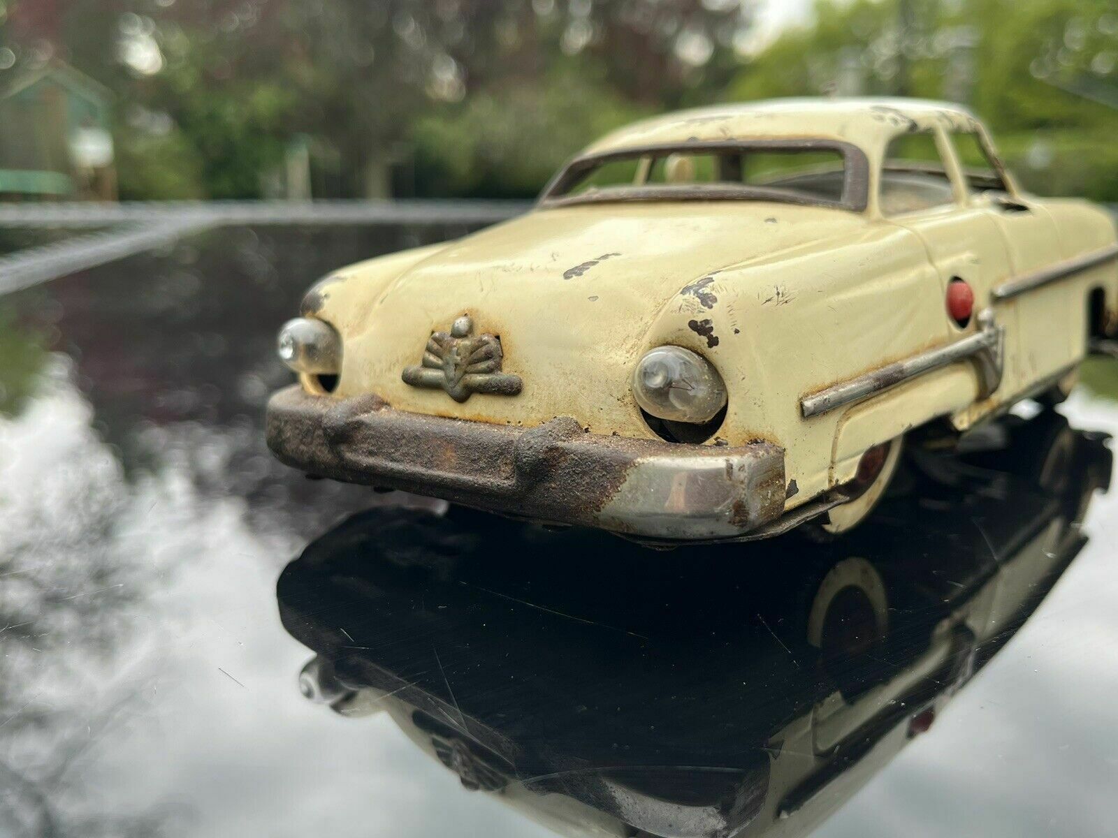 Tin Plate Battery Toy Car, Circa 1960 photo vinterior