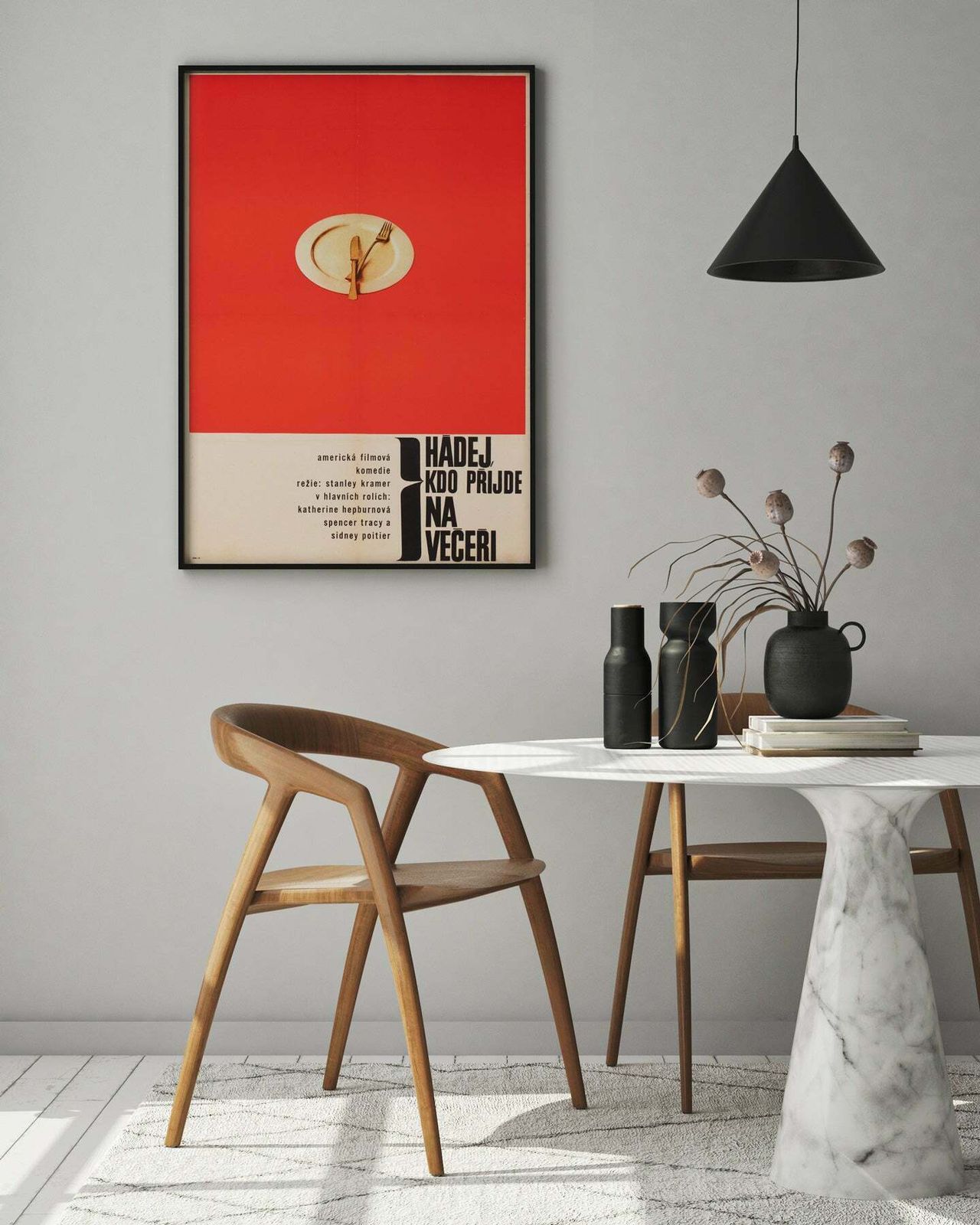 Guess Whos Coming To Dinner 1967 Czech A1 Film Poster, Karel Vaca photo furniture
