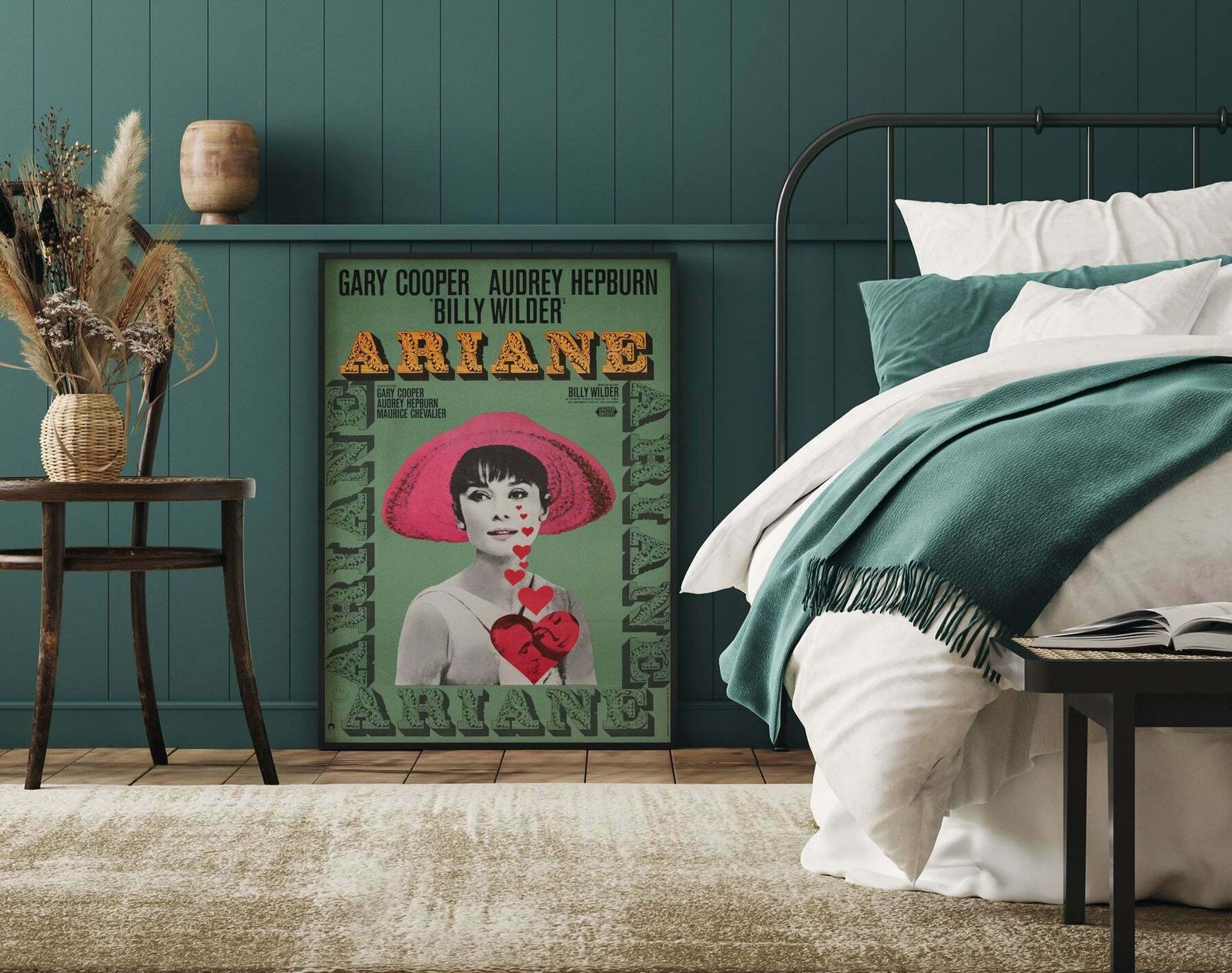 Love In The Afternoon R1960s German 1 Sheet Film Poster photo furniture