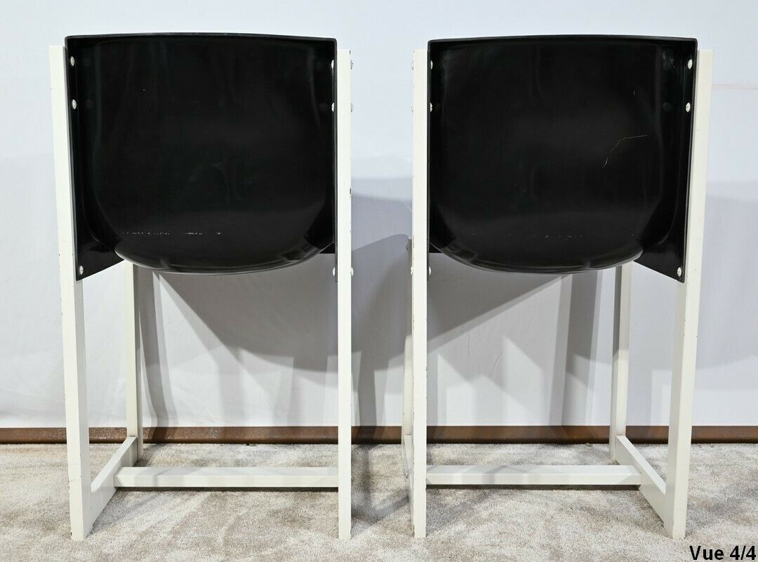 photo buy Pair Of Lacquered Wood Chairs, Signed P.Gautier  1960