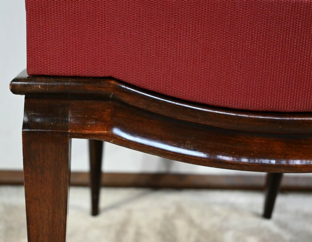 Suite Of 8 Chairs In Solid Beech, Attributed To J.Leleu, Art Deco – 1940 photo vintage