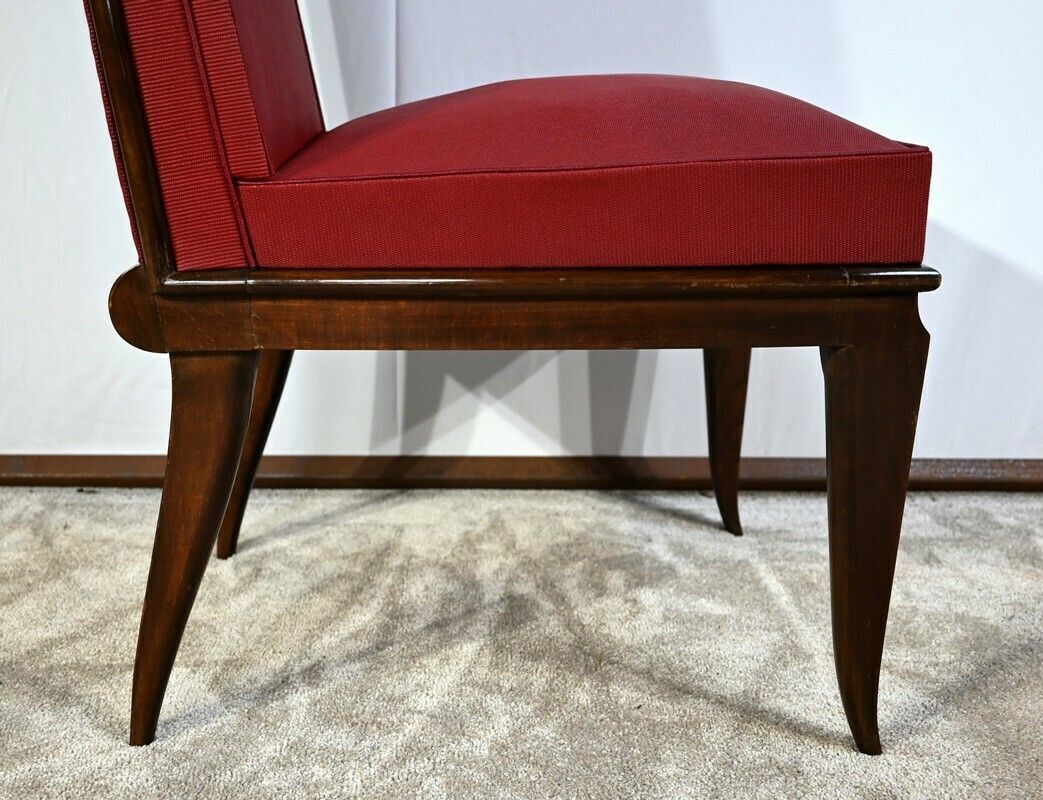 photo vinterior Suite Of 8 Chairs In Solid Beech, Attributed To J.Leleu, Art Deco – 1940