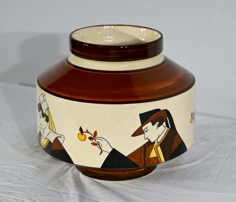 Earthenware Cachepot, Hubaudière Bousquet House – 1st Part Of The 20th Century photo for sale