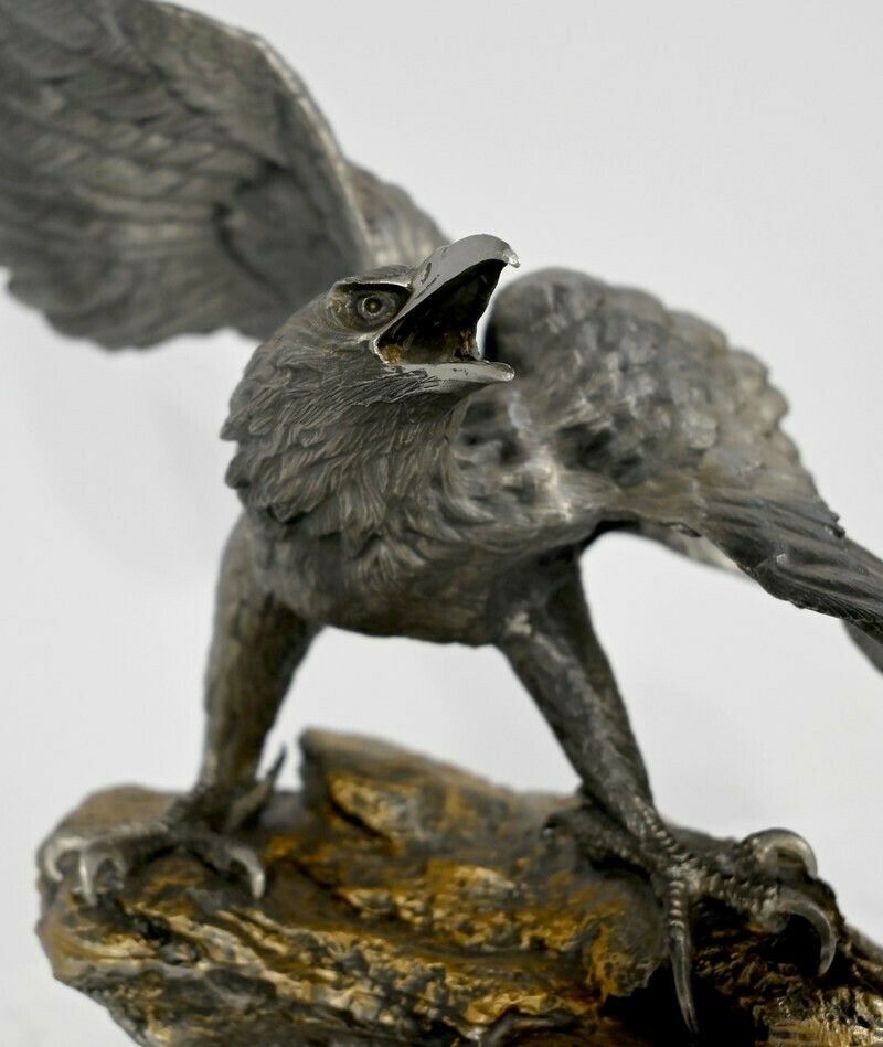 Pewter Sculpture "Bald Eagle", Signed P.Brunelle   Xxth photo buy