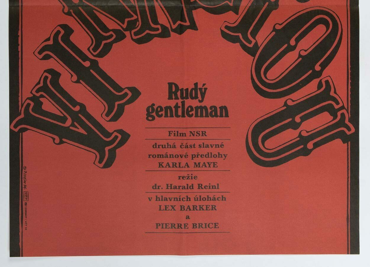Movie Poster, Winnetou / Red Gentleman, Zdeněk Ziegler, 1984 photo vintage