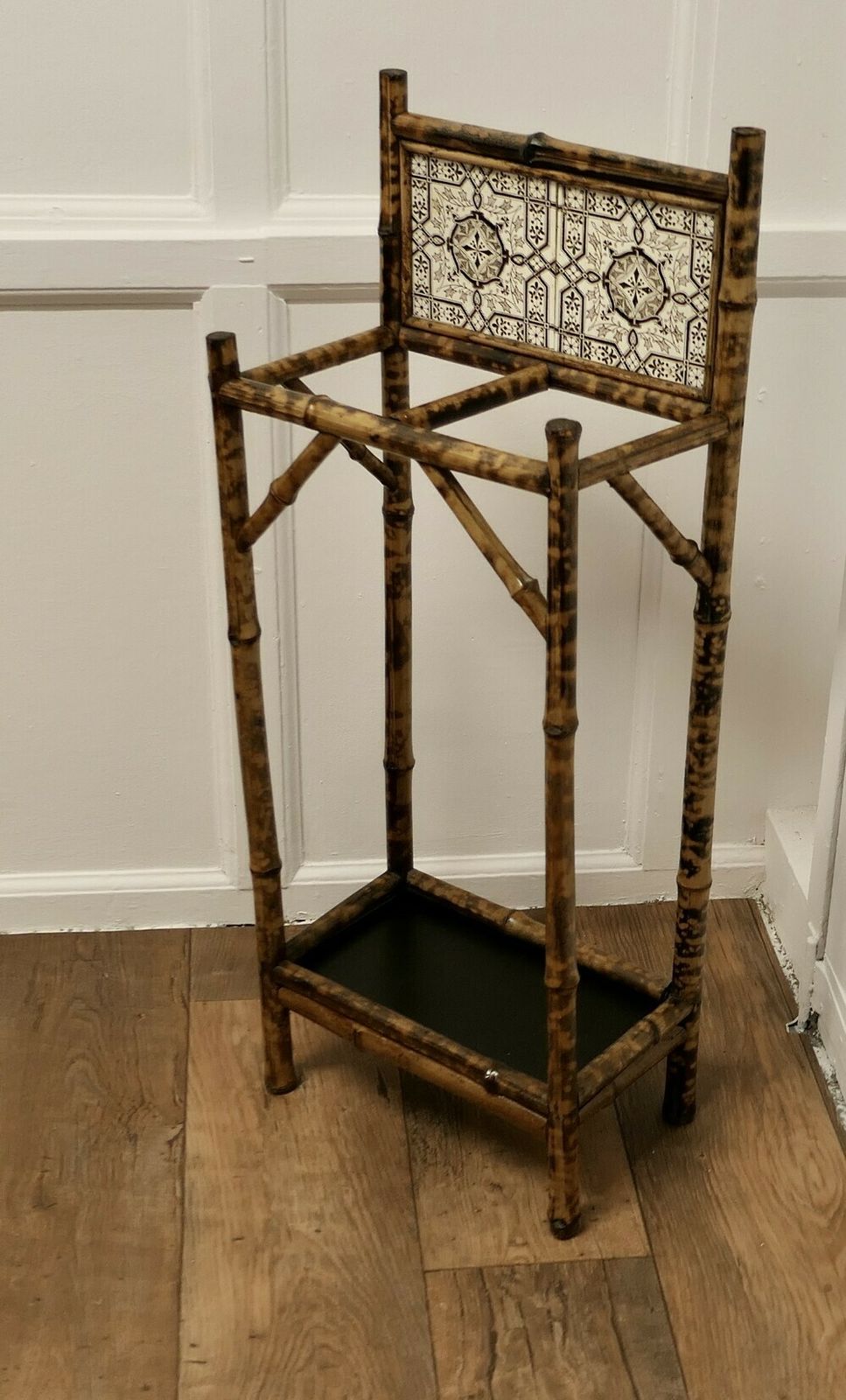 Victorian Bamboo And Tiled Stick And Umbrella Stand photo furniture