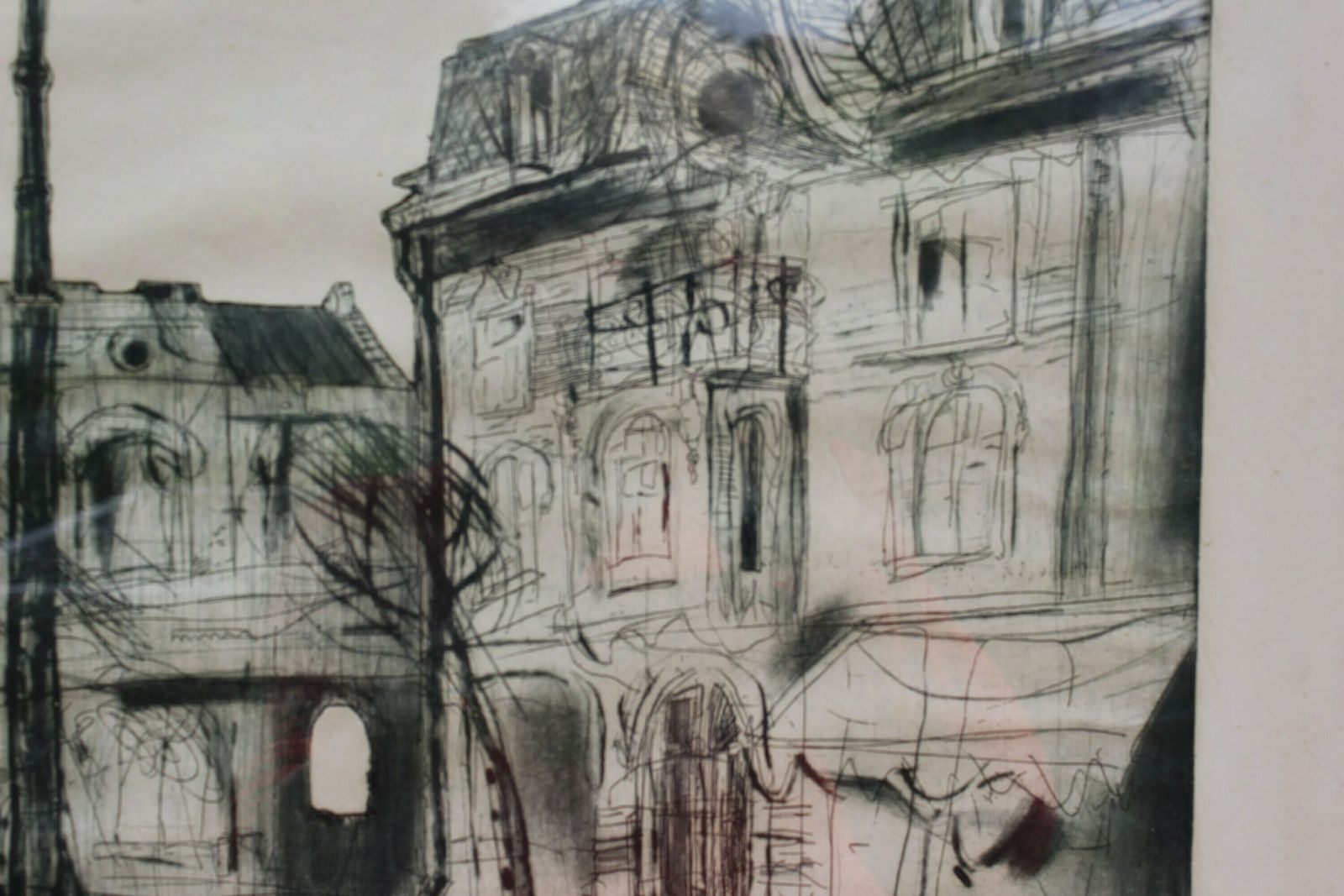Original Collage Drawing Black And White Art Deco Houses, '87, Signed By Yavora Petrova photo Art