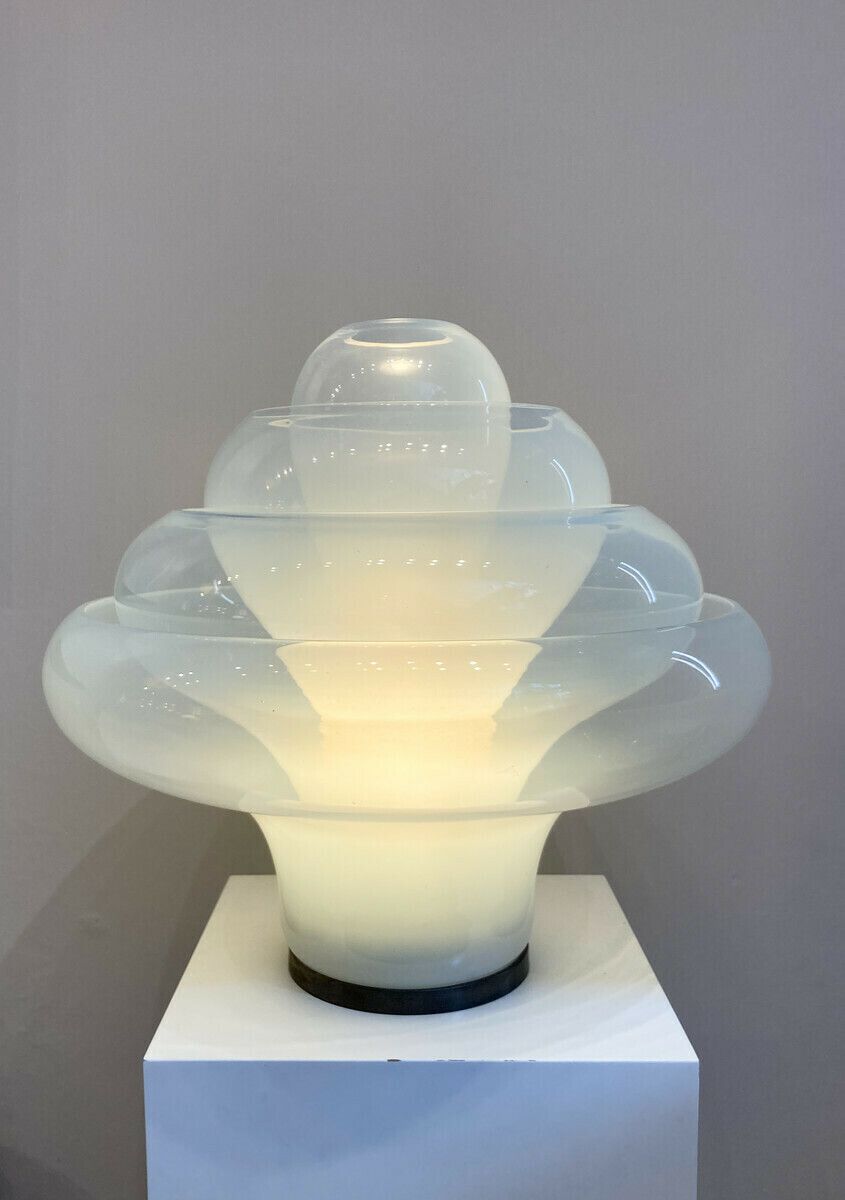 "Lotus" Murano Glass Table Lamp By Carlo Nason For Mazegga