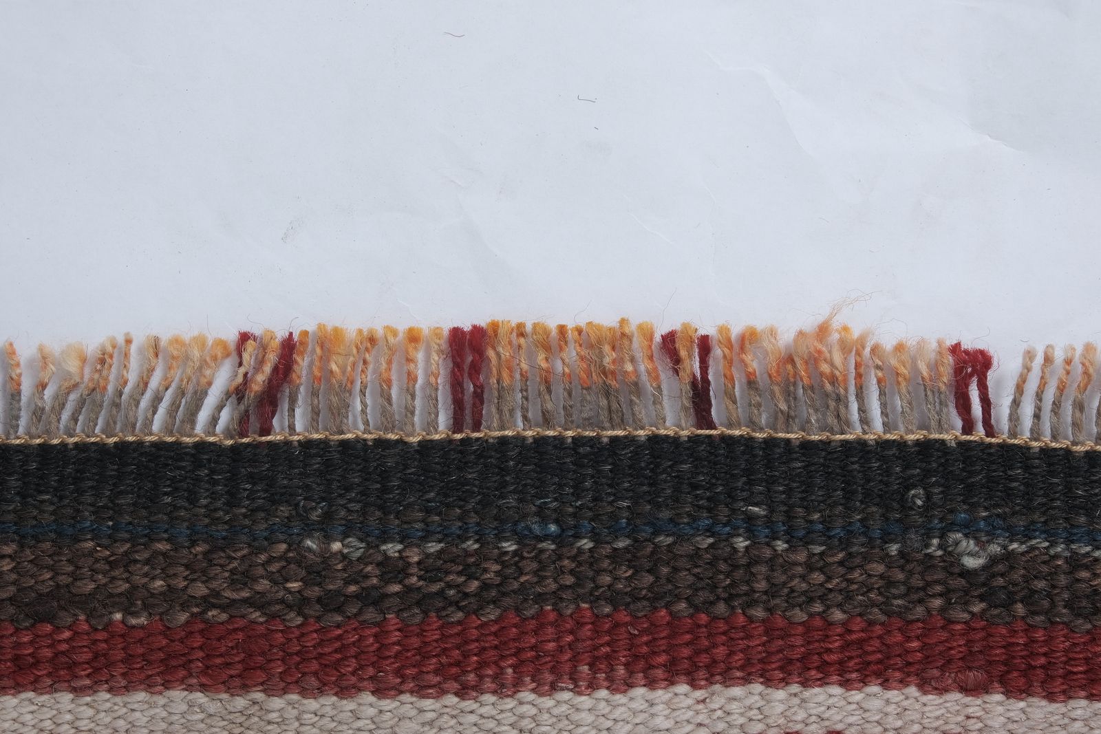 Textiles Hand Woven, Yellow And Green Color Turkish Long Kilim Runner photo
