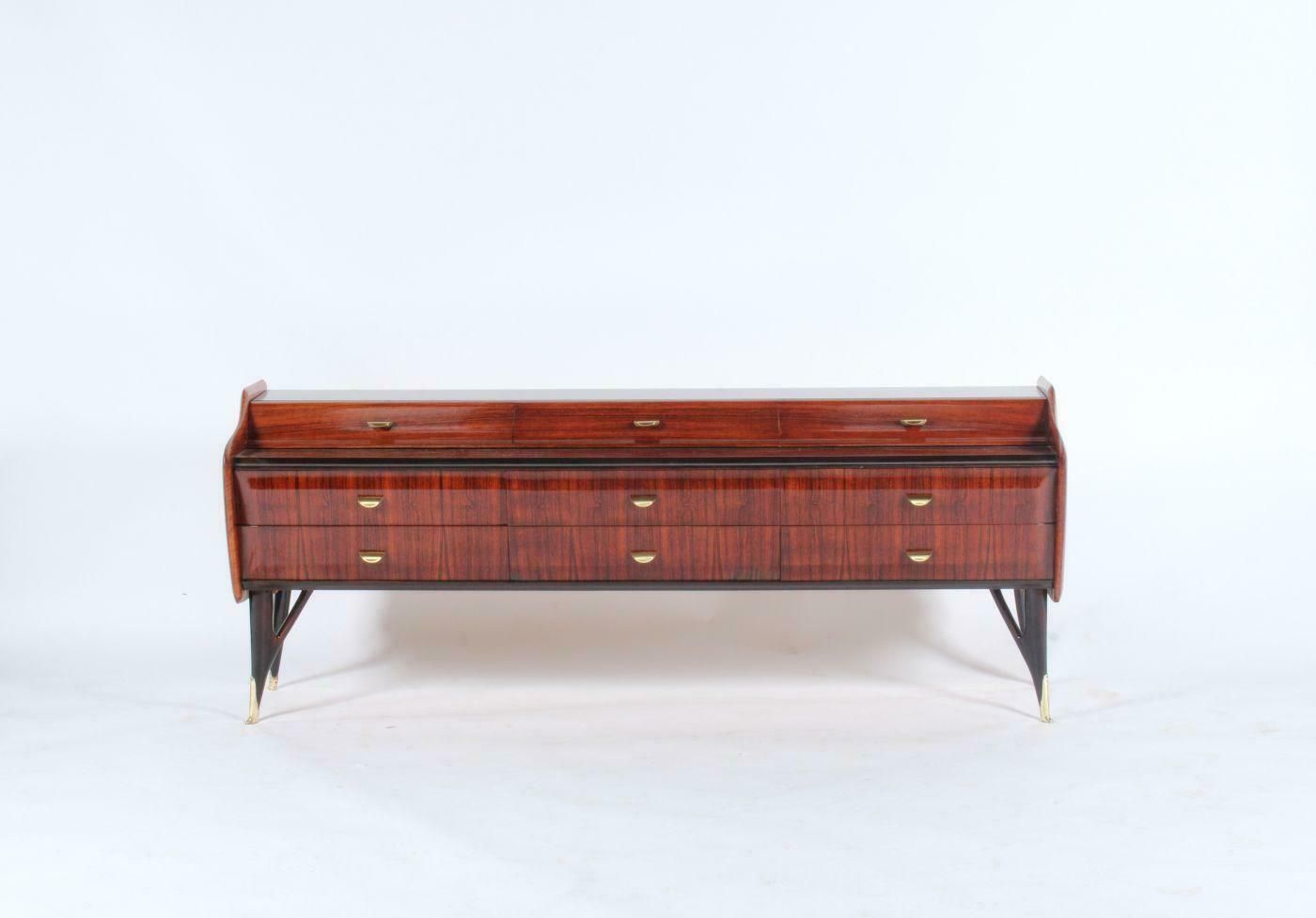A Classic Mid Century Italian Sideboard In Rosewood photo for sale