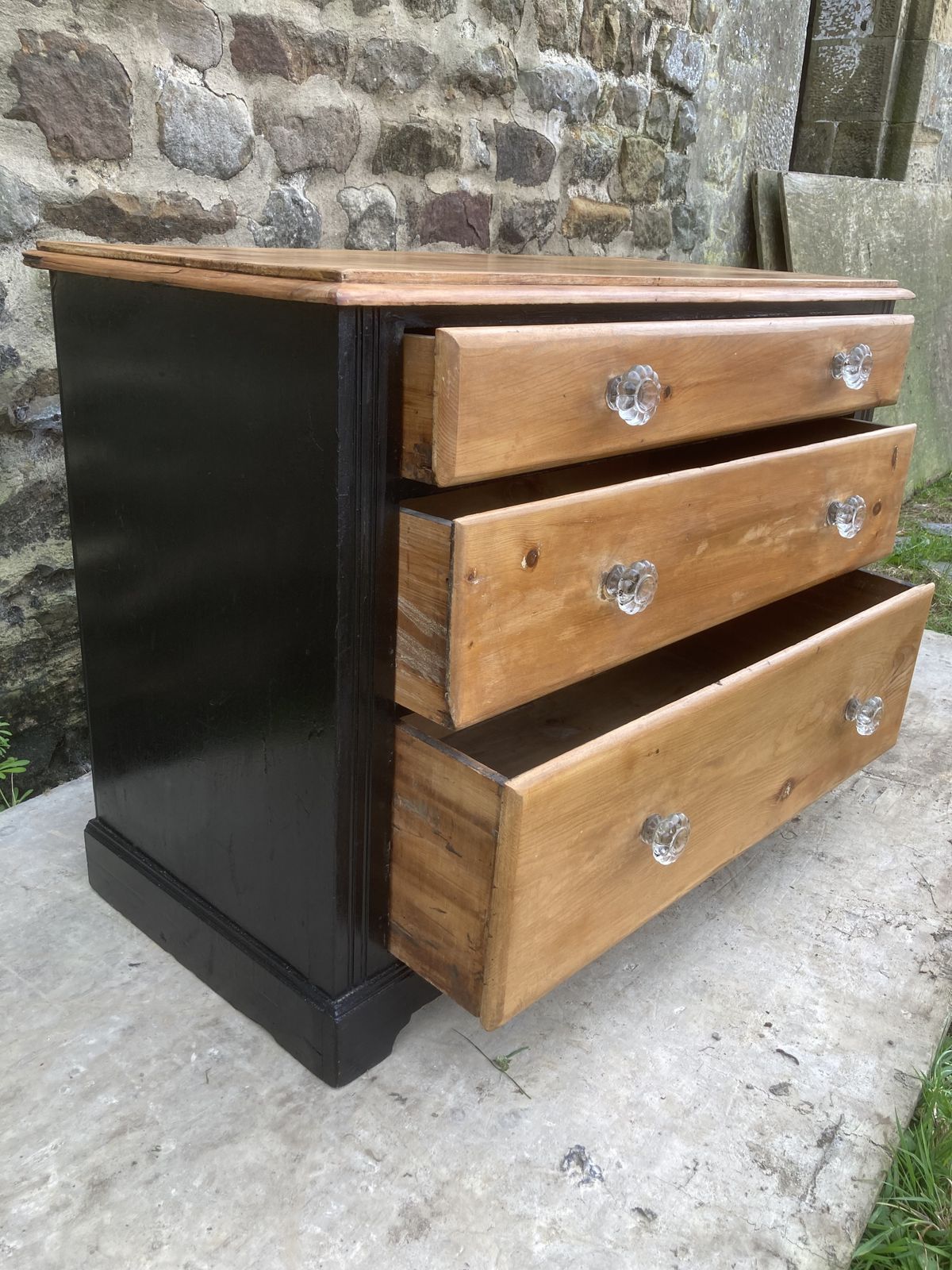 Victorian Pine Painted Chest Of Drawers photo vintage