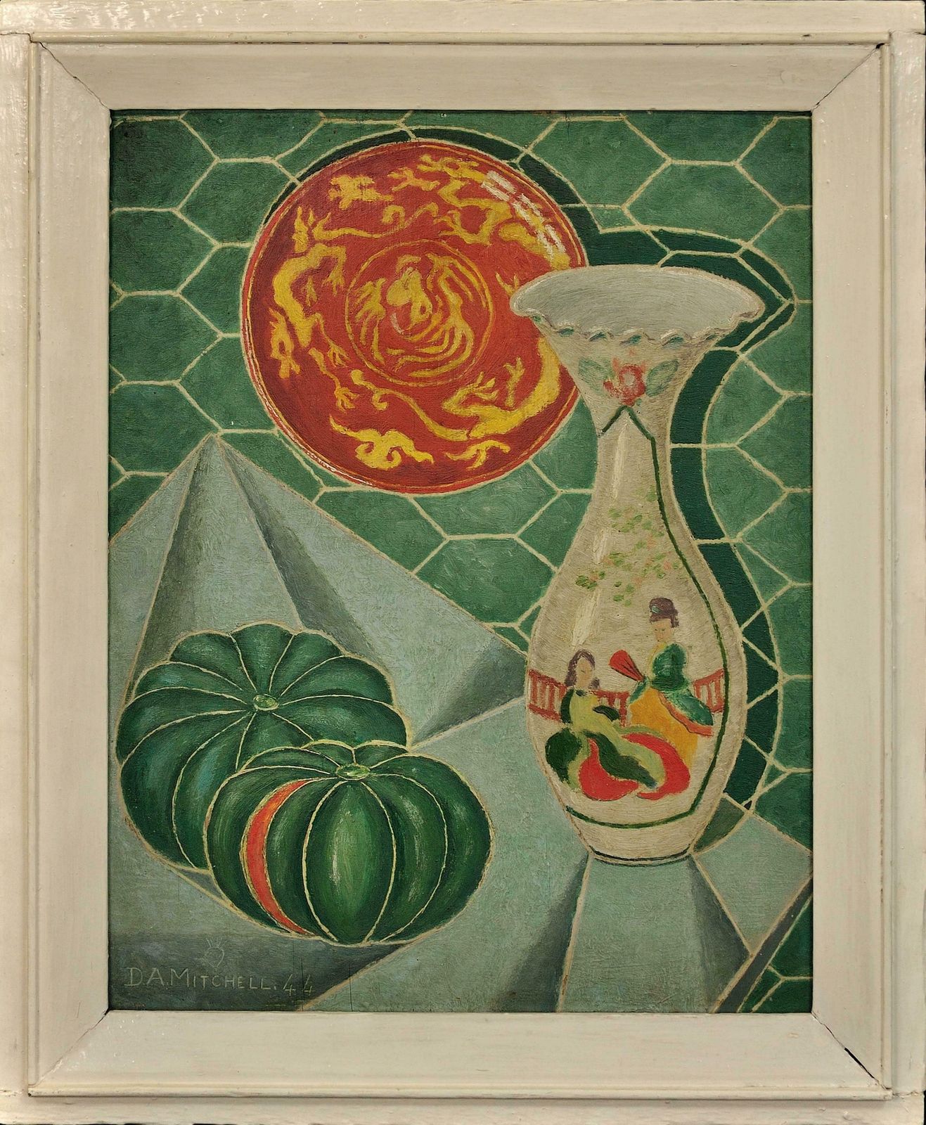 Denis Mitchell 1912 To 1993. St Ives School 1944 Framed Still Life Oil Painting By Barbara Hepworth's Assistant. Important Cornwall Cornish Artist.