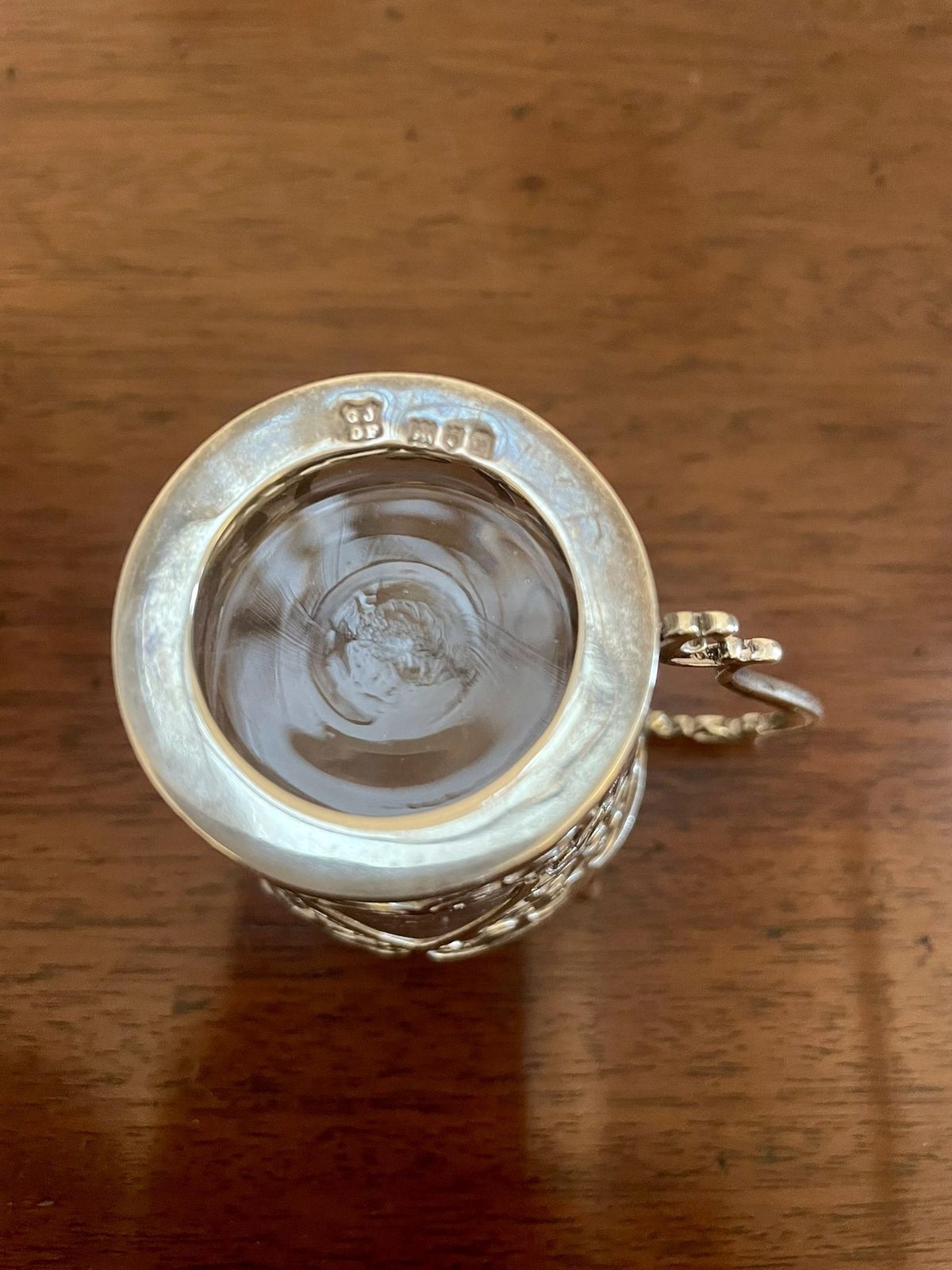 Fine Quality Set Of 6 Antique Solid Silver And Glass Coffee Cups photo furniture