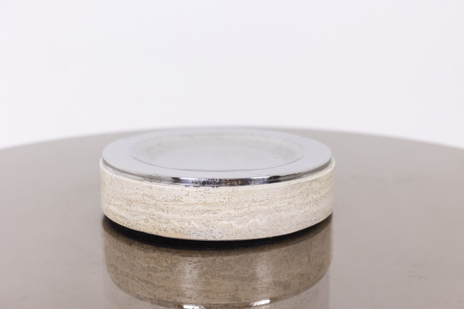 Coffee Table In Travertine And Smoked Glass, 1970s photo furniture