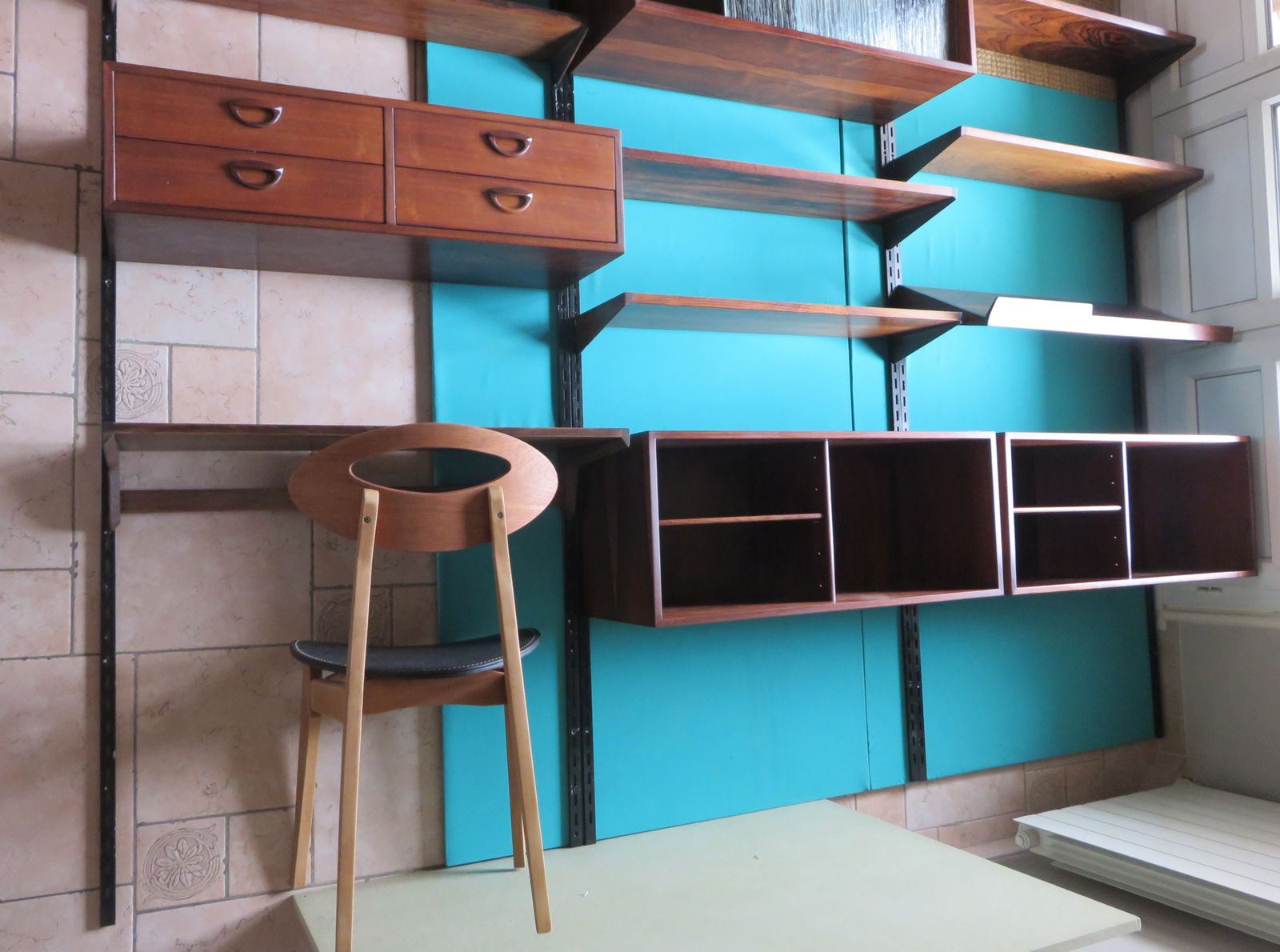 Bookcase In Rosewood With A System Of Shelves And Boxes. Kai Kristiansen, Denmark 1960 photo for sale