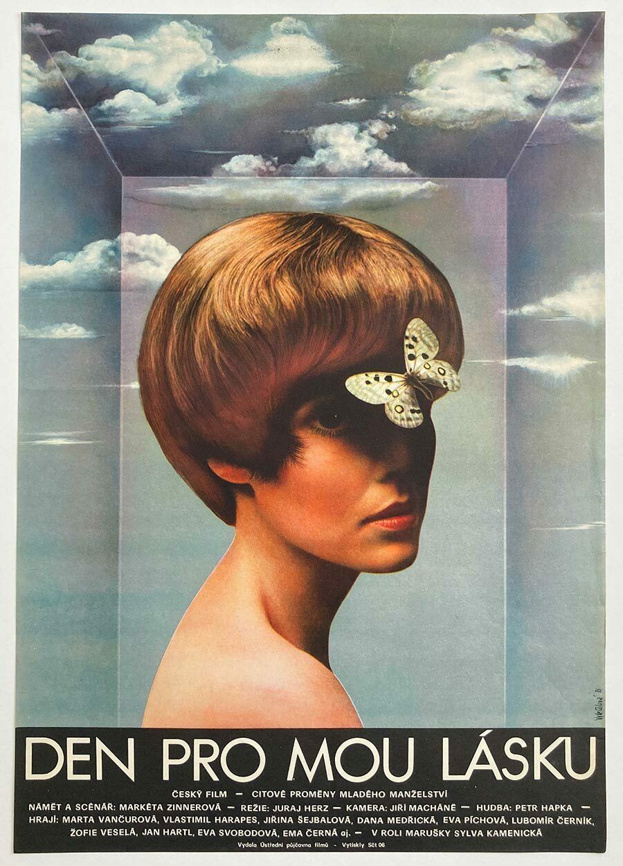 Original Film Poster, Day For My Love, Olga Poláčková Vyleťalová, 1976, Genuine Czech Vintage Print