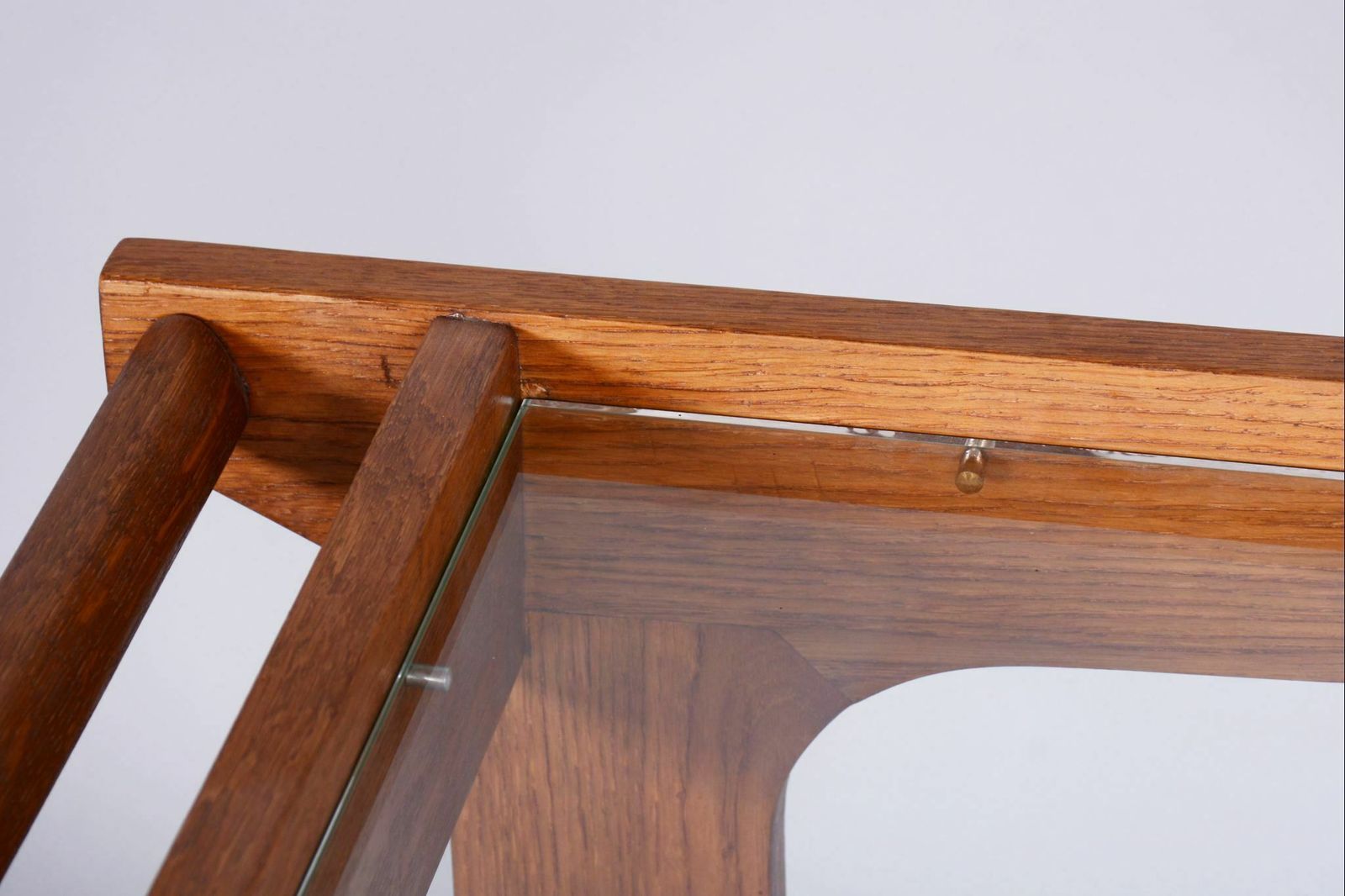 Restored Midcentury Trolley, Mahogany, Glass, Revived Polish, Czechia, 1960s photo buy