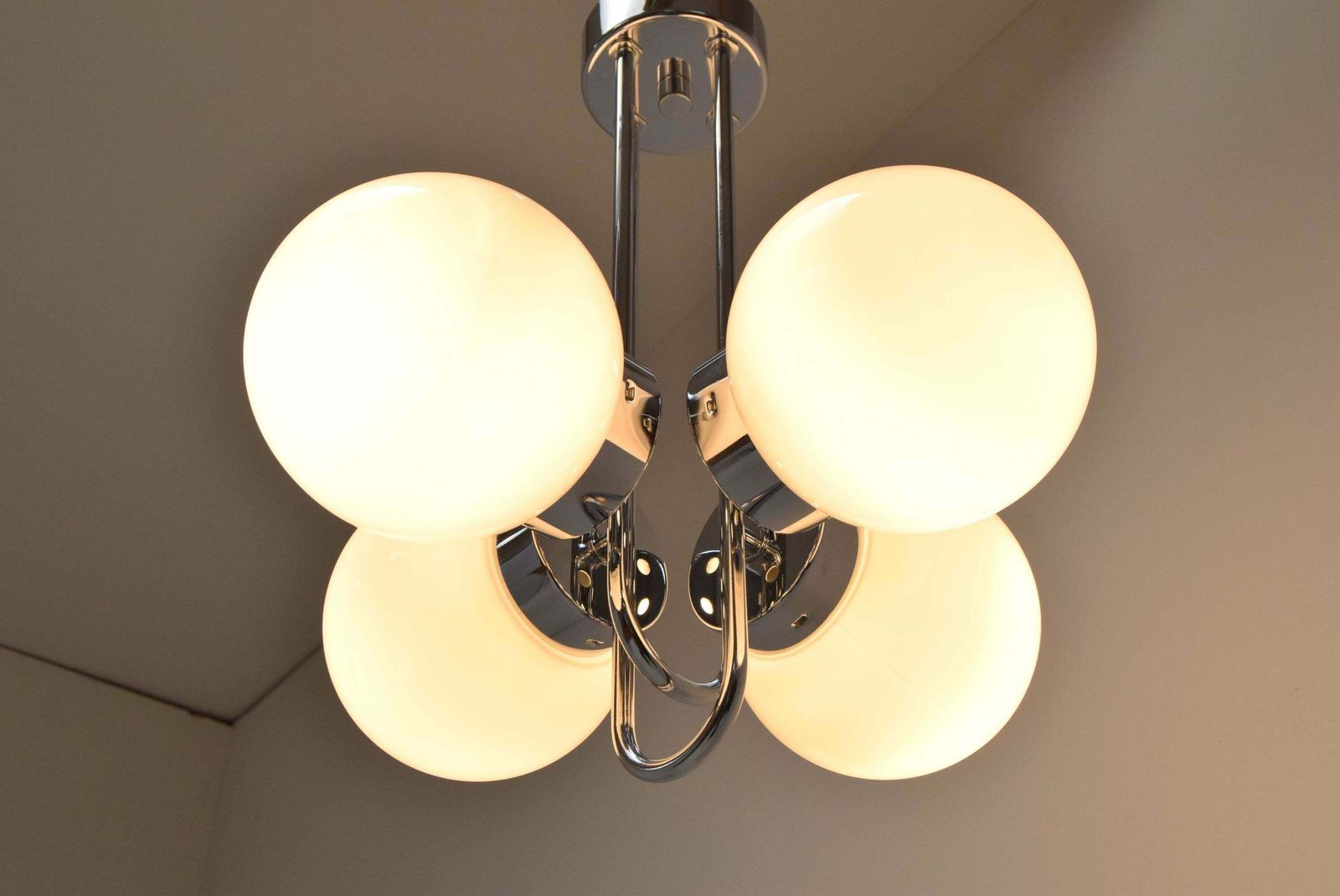 Lighting Mid Century Designed Chandelier By Jílové U Děčín, Czechoslovakia, 1970's. photo