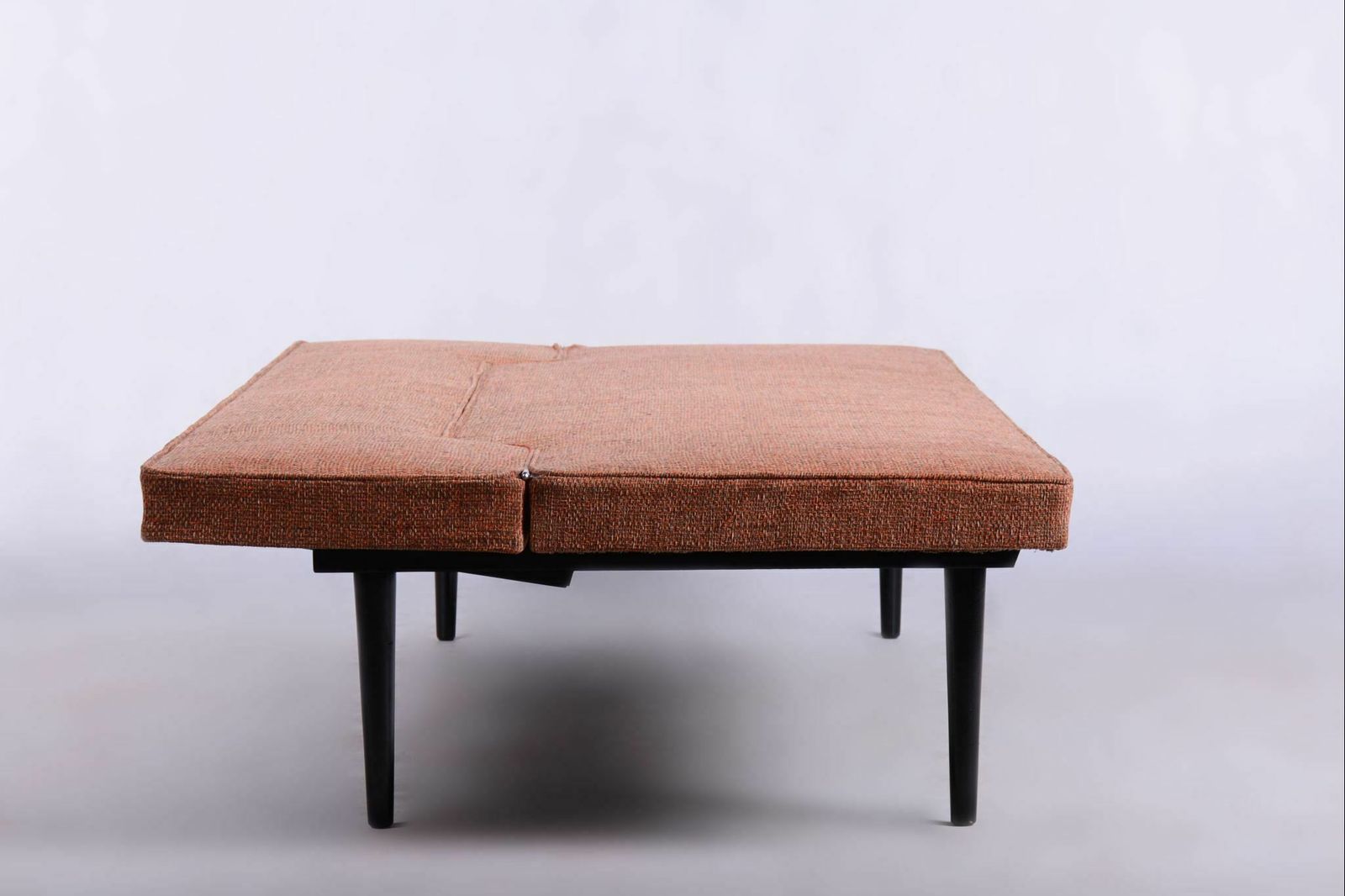 Restored Midcentury Sofa, Miroslav Navratil, Lacquered Wood, Czechia, 1960s photo vinterior