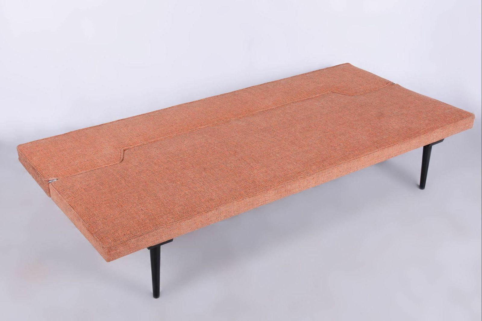 1650.0 Restored Midcentury Sofa, Miroslav Navratil, Lacquered Wood, Czechia, 1960s photo