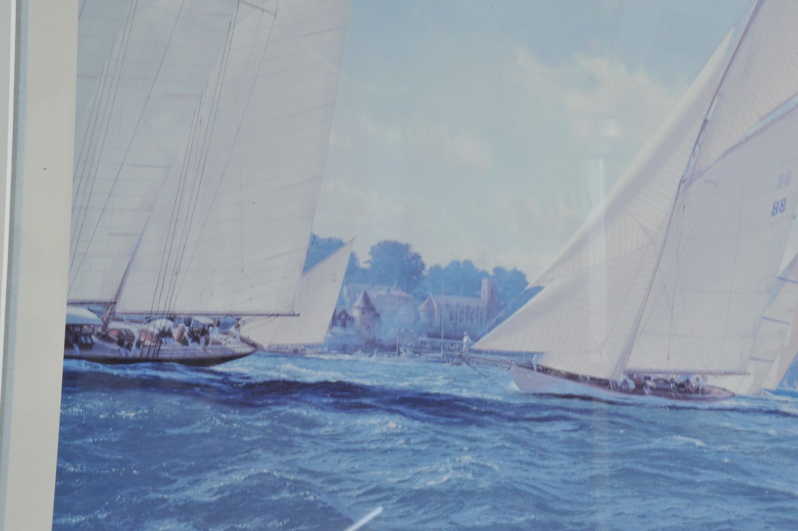 photo for sale A Very Large Superb Vintage America's Cup 2001 Signed Limited Edition Print By Steven Dews