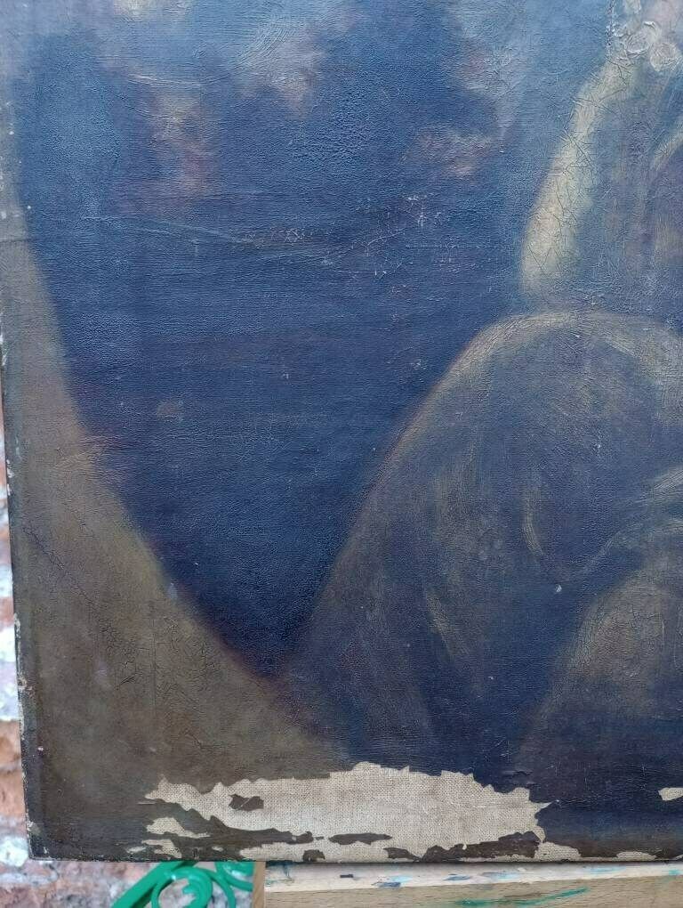 Beautiful Antique Georgian Oil Portrait Painting By Follower Of Gainsborough photo vintage