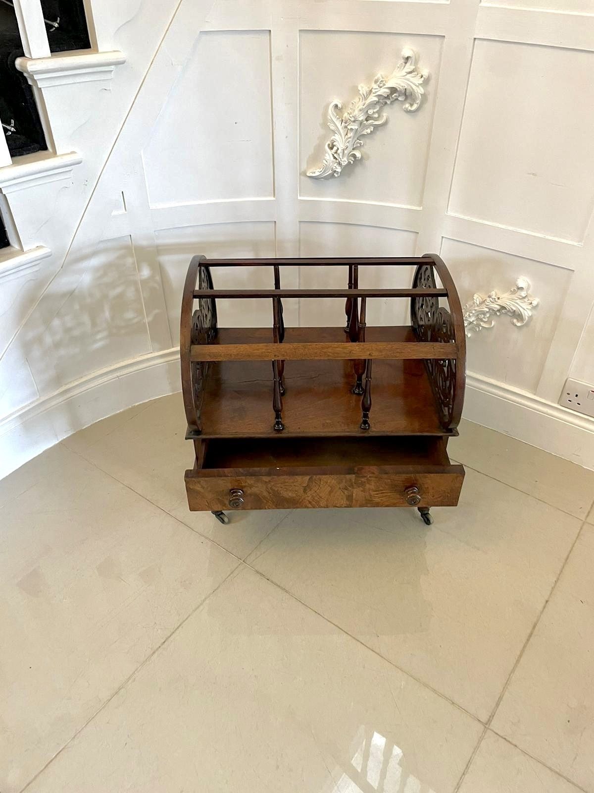 Large Antique  Freestanding Burr Walnut Canterbury photo furniture