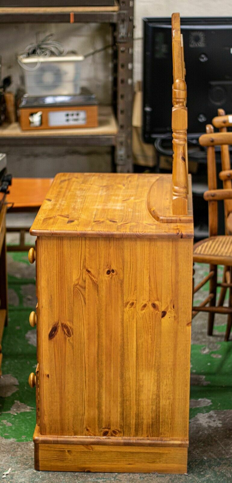 Modern Pine Farmhouse 3 Drawer Combination Dresser, With Mirror! photo 185.0