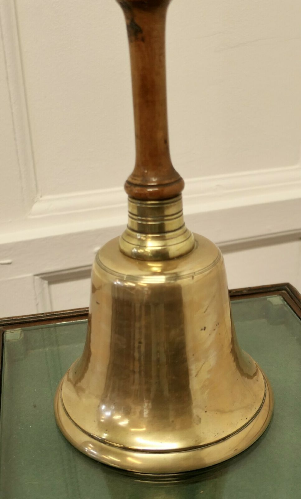 Old Brass Hand Bell, Town Cryer’s Or School Bell photo Home Fixtures