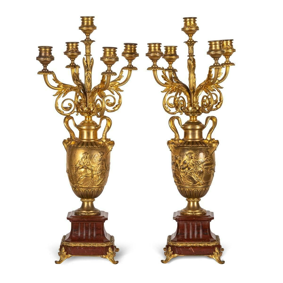 19th Century French Pair Of Candelabra By Ferdinand Barbedienne, C.1870 photo furniture