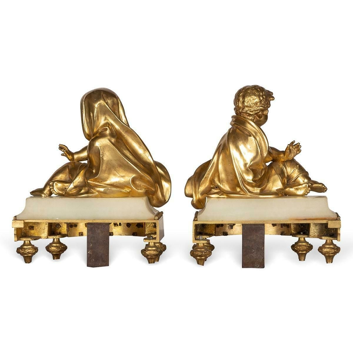 19th Century French Pair Of Ormolu Bronze Fireplace Chenets, C.1850 photo 4295.0