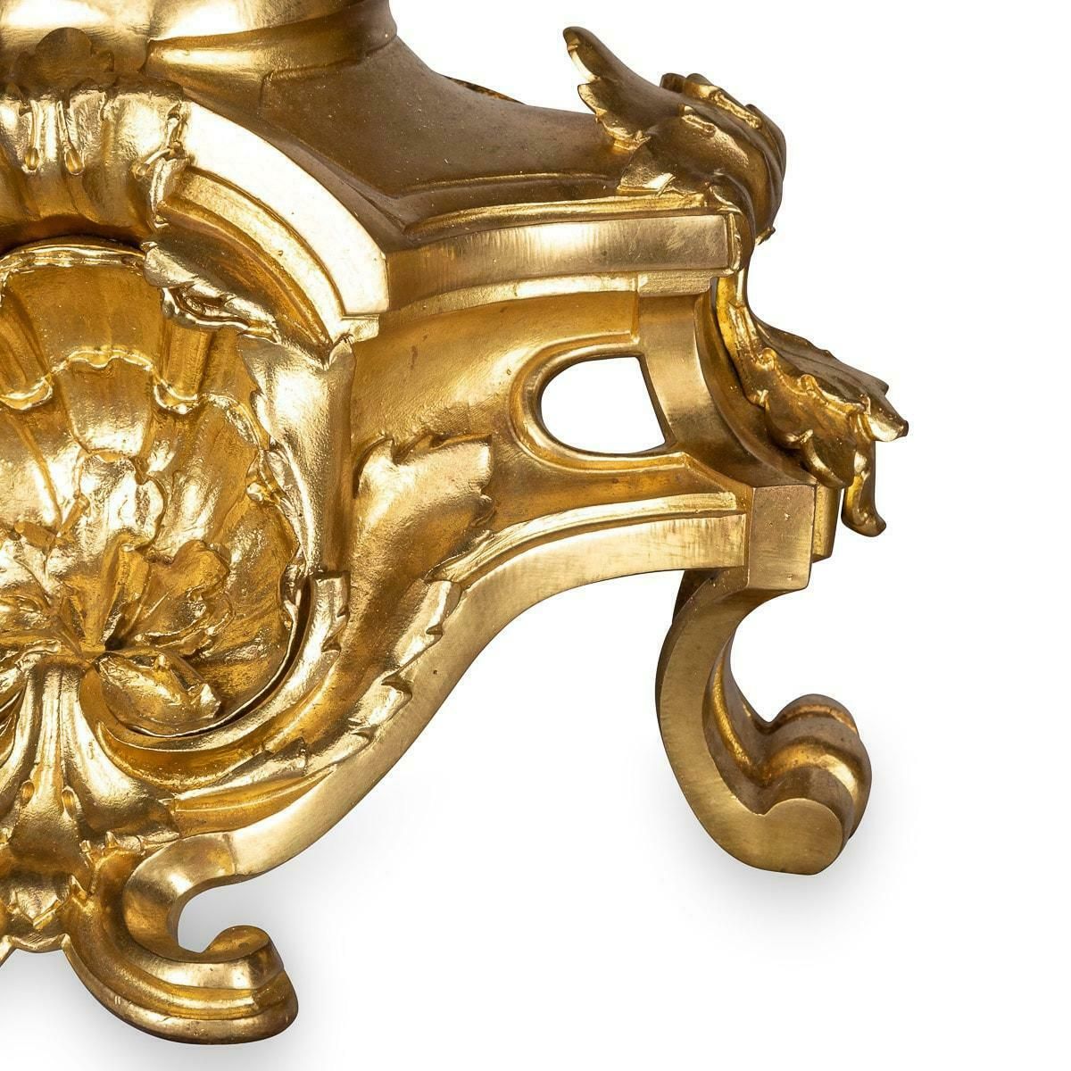 19th Century French Pair Of Ormolu Bronze Fireplace Chenets, C.1840 photo vinterior
