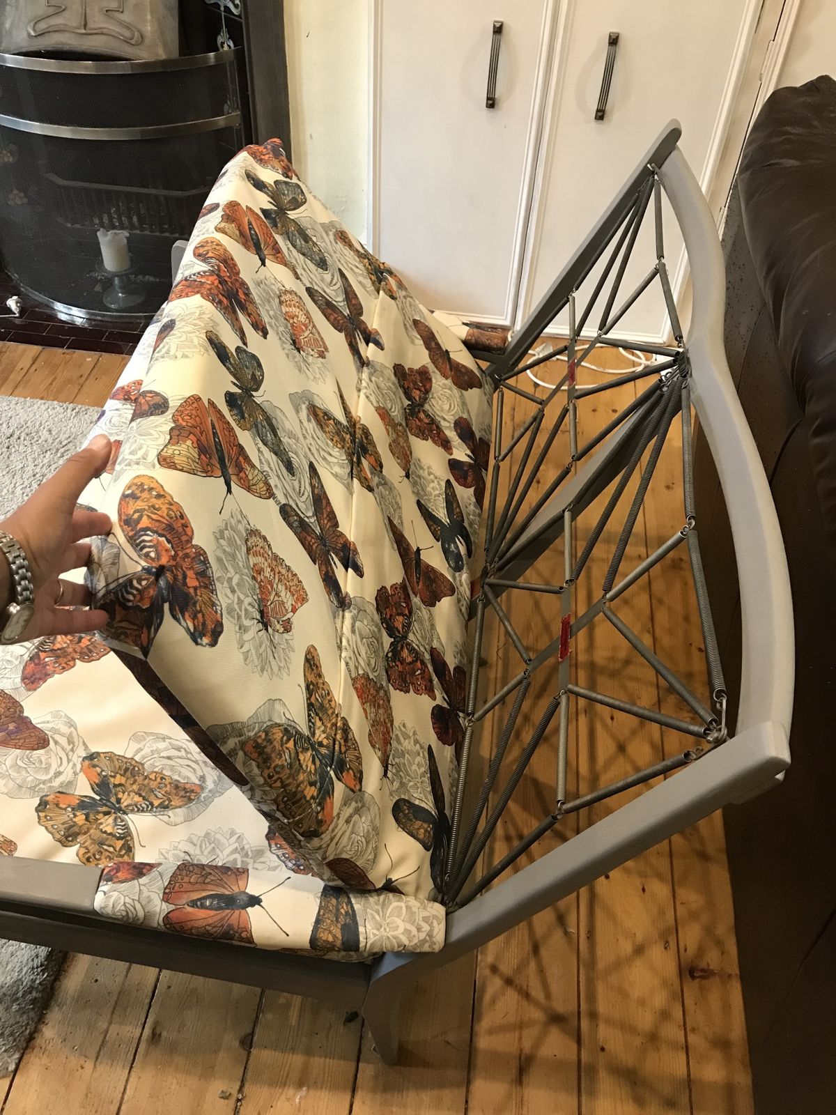 Mid Century Cintique Reupholstered Loveseat photo for sale