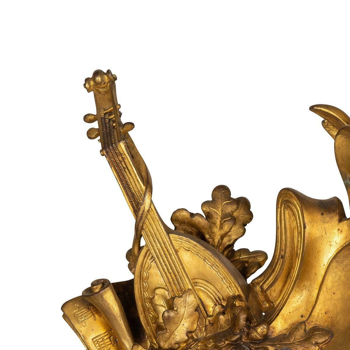 19th Century French Pair Of Ormolu Bronze Fireplace Chenets, C.1840 photo for sale