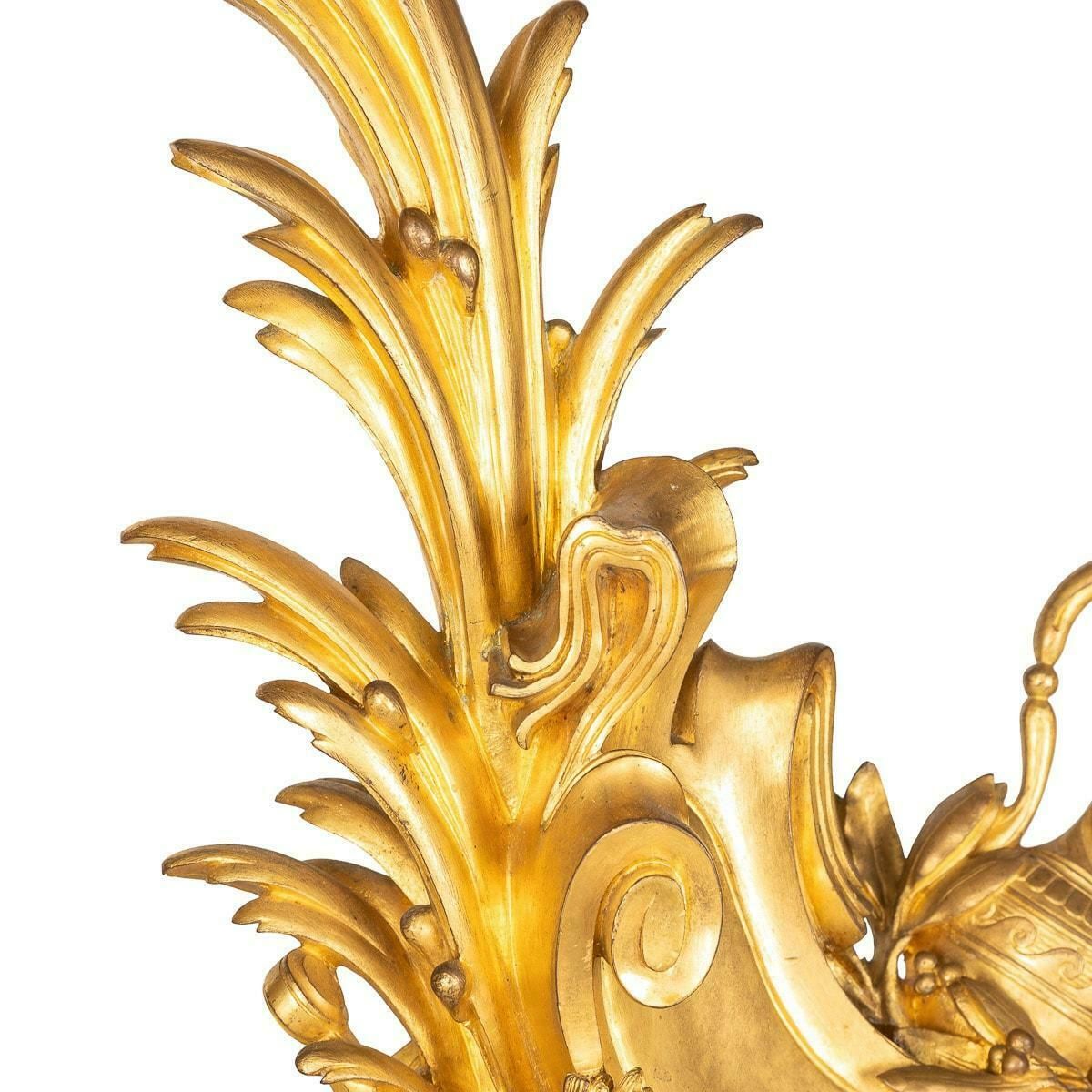 Home Fixtures 19th Century French Pair Of Ormolu Bronze Fireplace Chenets, C.1840 photo